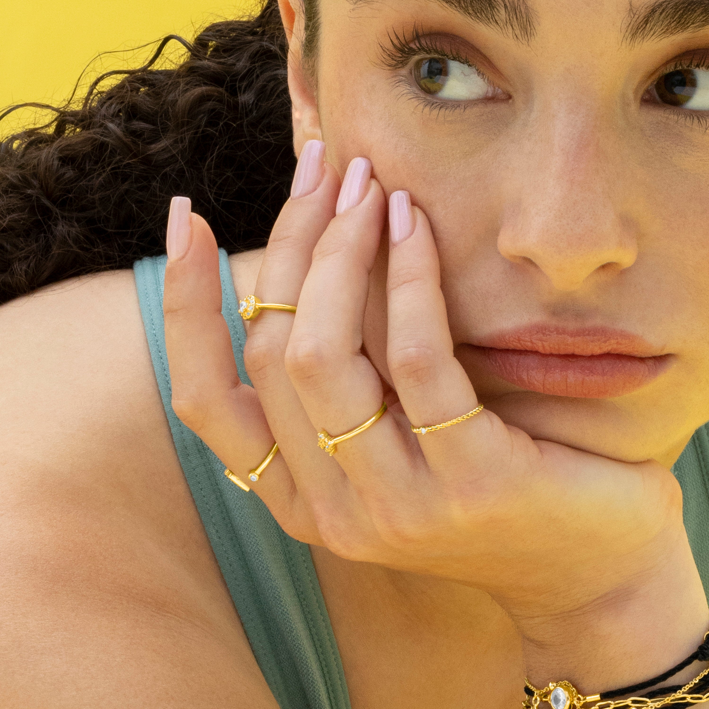 Bracelet en argent sterling 925 et zircon brillant fini en or jaune 18K - Oris