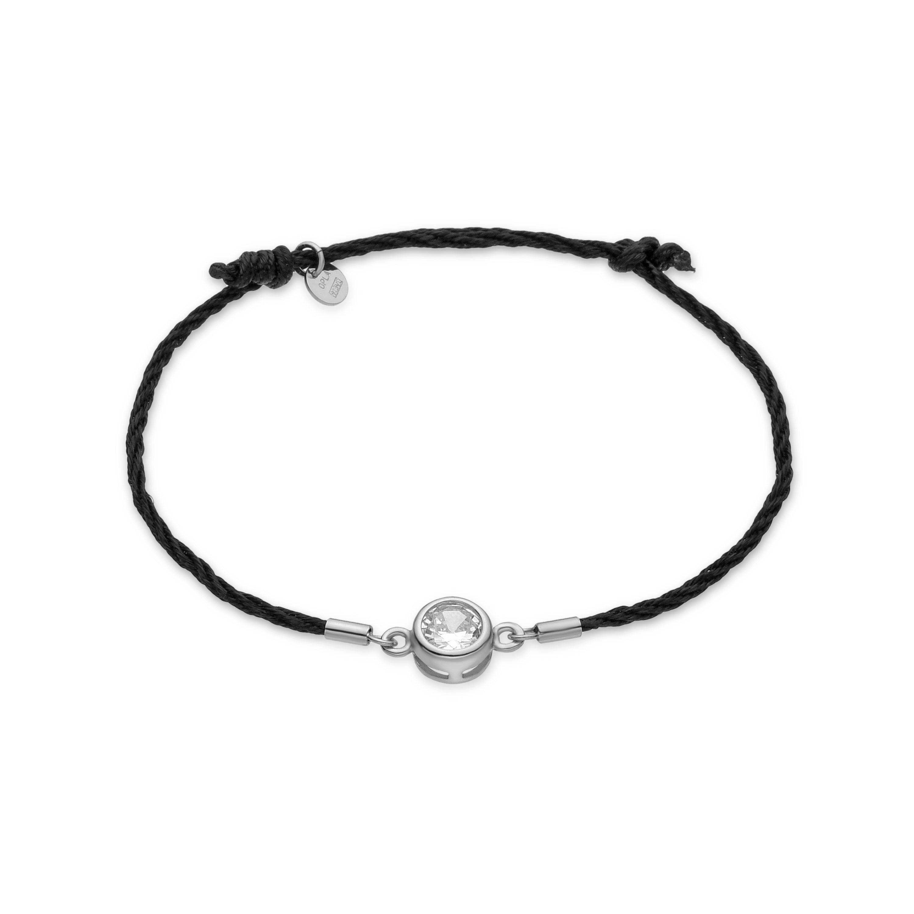 925 Sterling Silver Bracelet with Brilliant Zirconia finished in Rhodium - Abresh