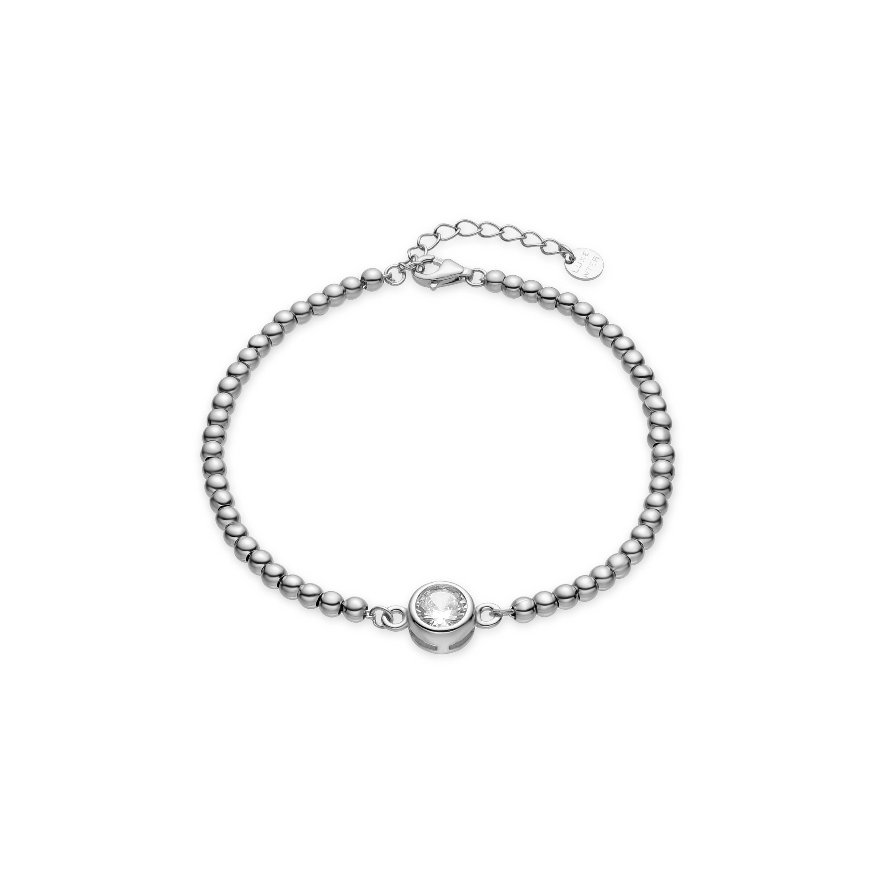 Bracelet en argent sterling 925 et zircon brillant fini en rhodium - Kired