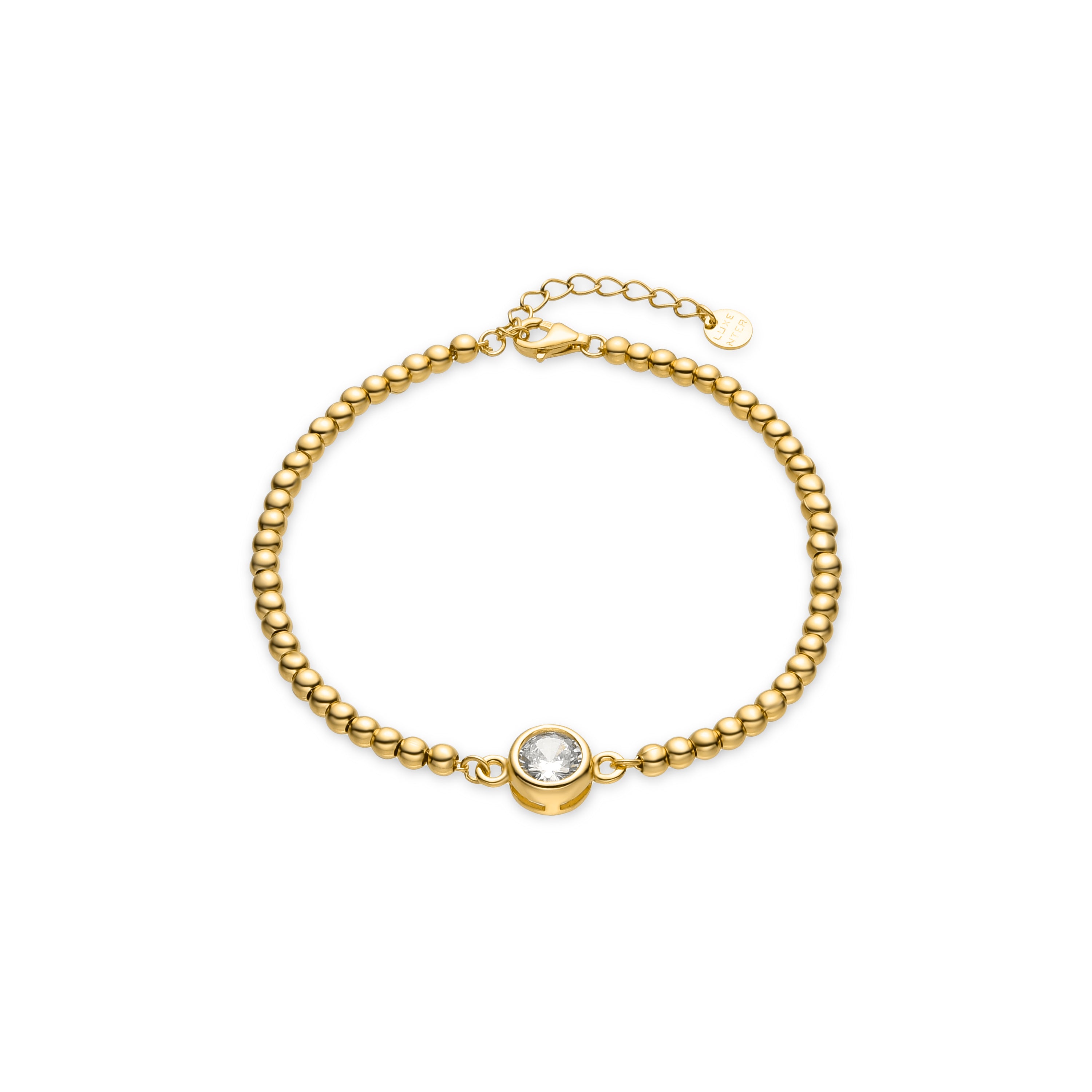Bracelet en argent sterling 925 et zircon brillant fini en or jaune 18K - Kired