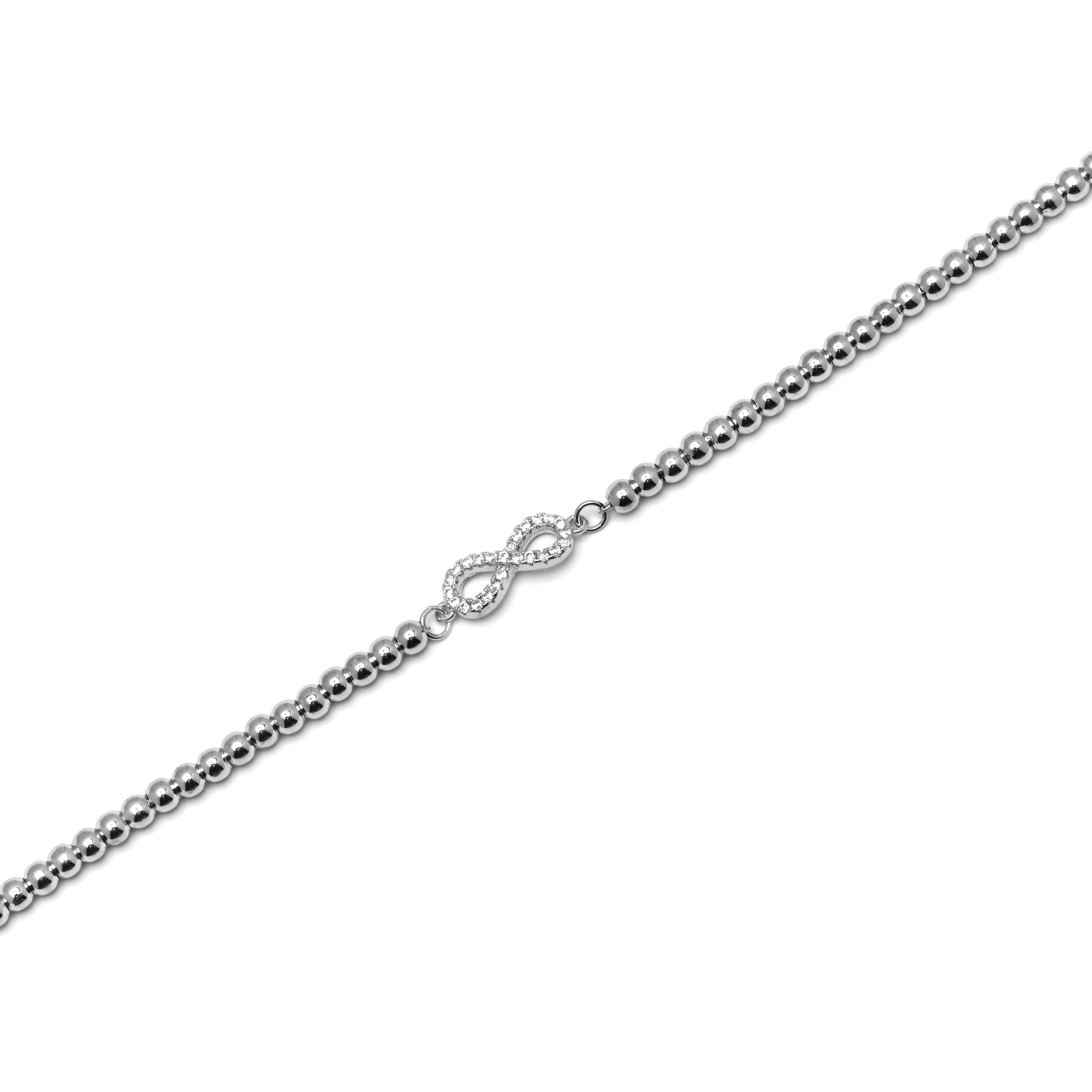 Pulseira de Prata de Lei 925 e Zircónia Brilhante com acabamento em ródio - Krom