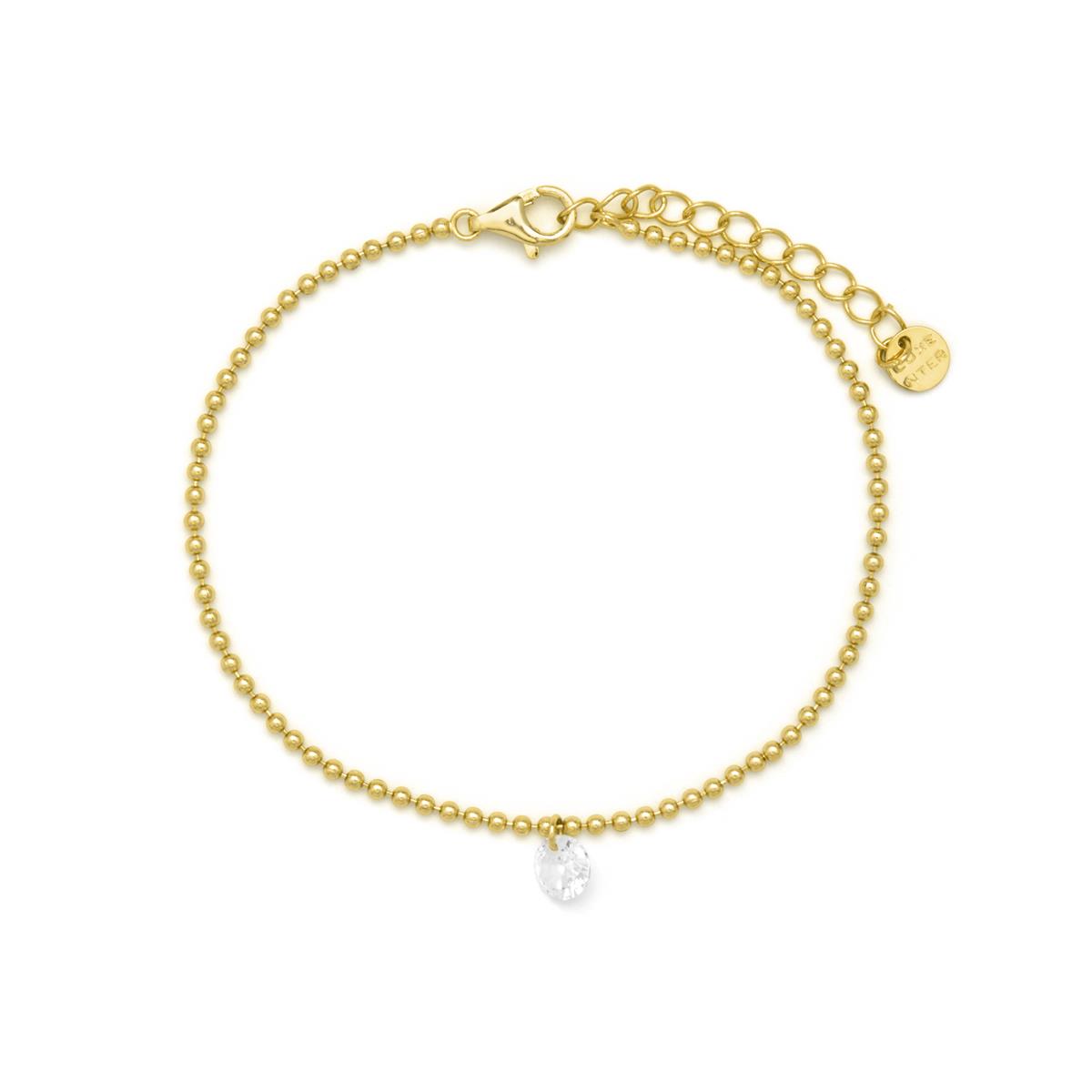 Bracelet en argent sterling 925 et zircon brillant finition en or jaune 18 carats - Webau