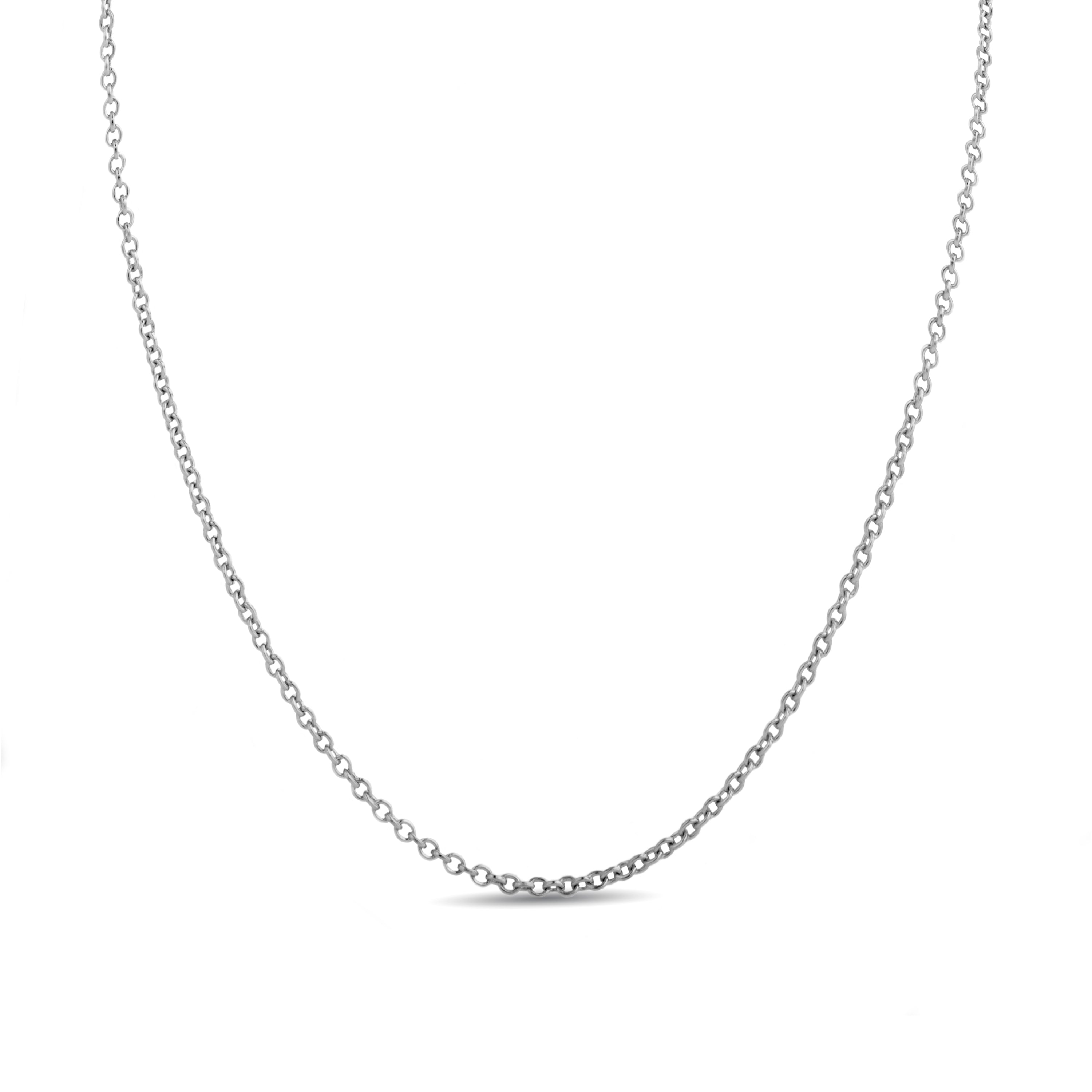 Catena a maglie da 53cm in Argento Sterling 925 con finitura in rodio - Luxenter