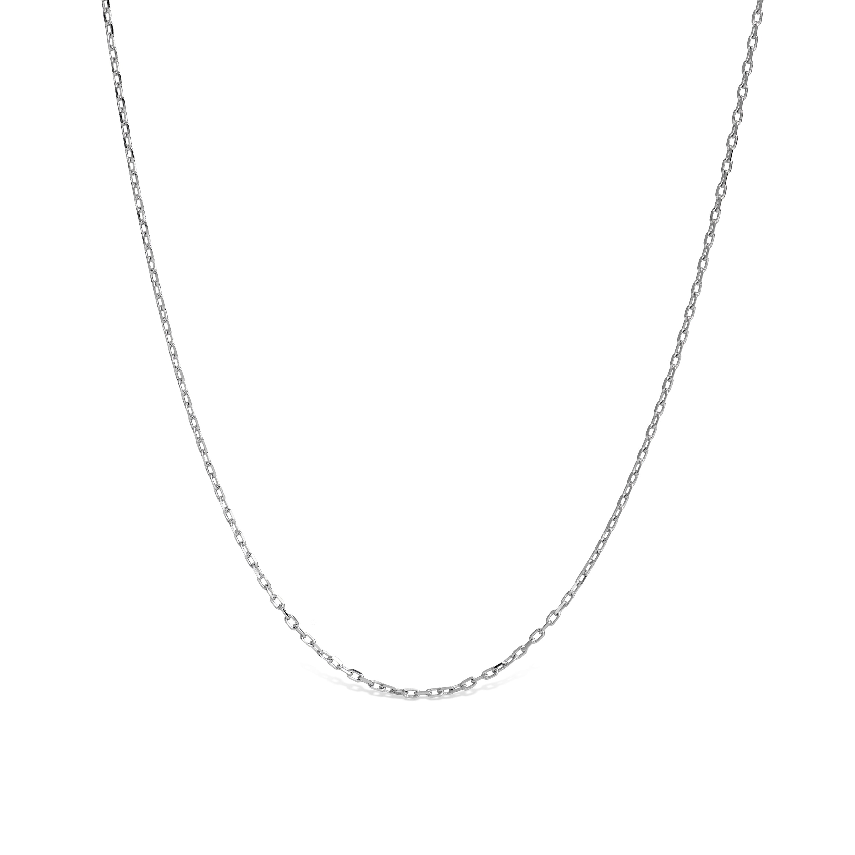 Cadena forçada de 40cm em Prata de Lei 925 com acabamento em ródio - Luxenter