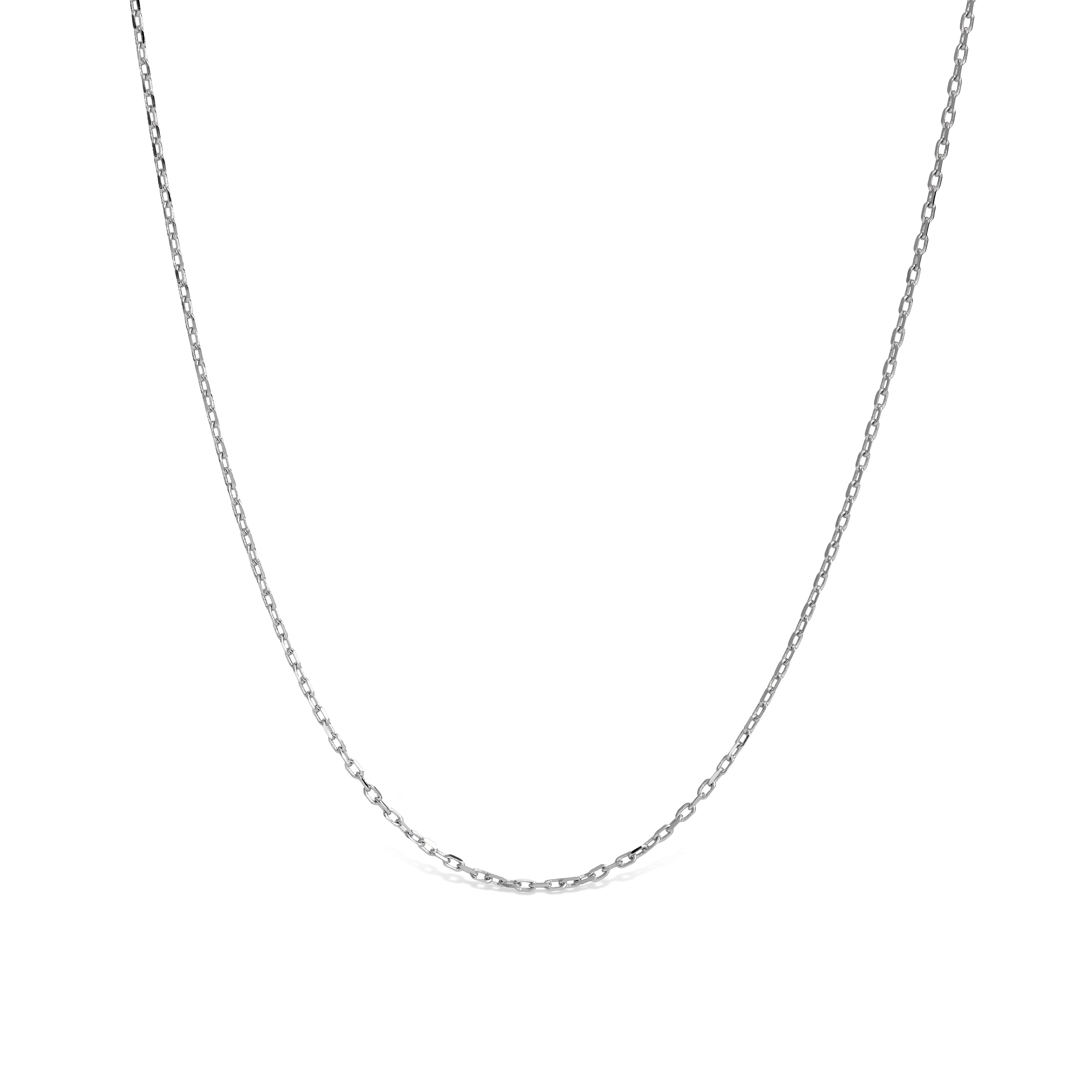 Cadena forçada de 40cm em Prata de Lei 925 com acabamento em ródio - Luxenter