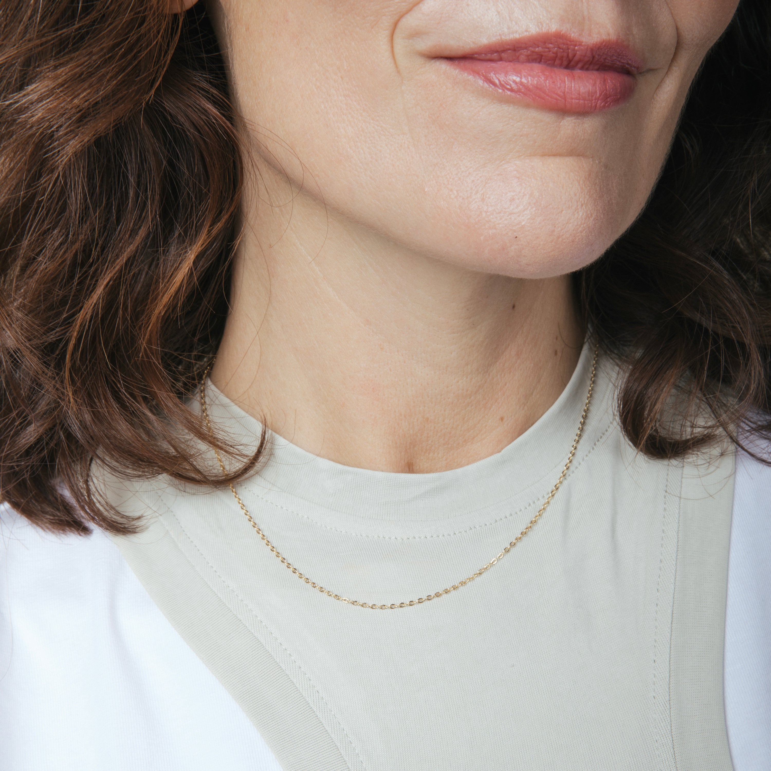 40cm lange Kette aus 925er Sterlingsilber mit 18k Gelbgold-Finish - Luxenter