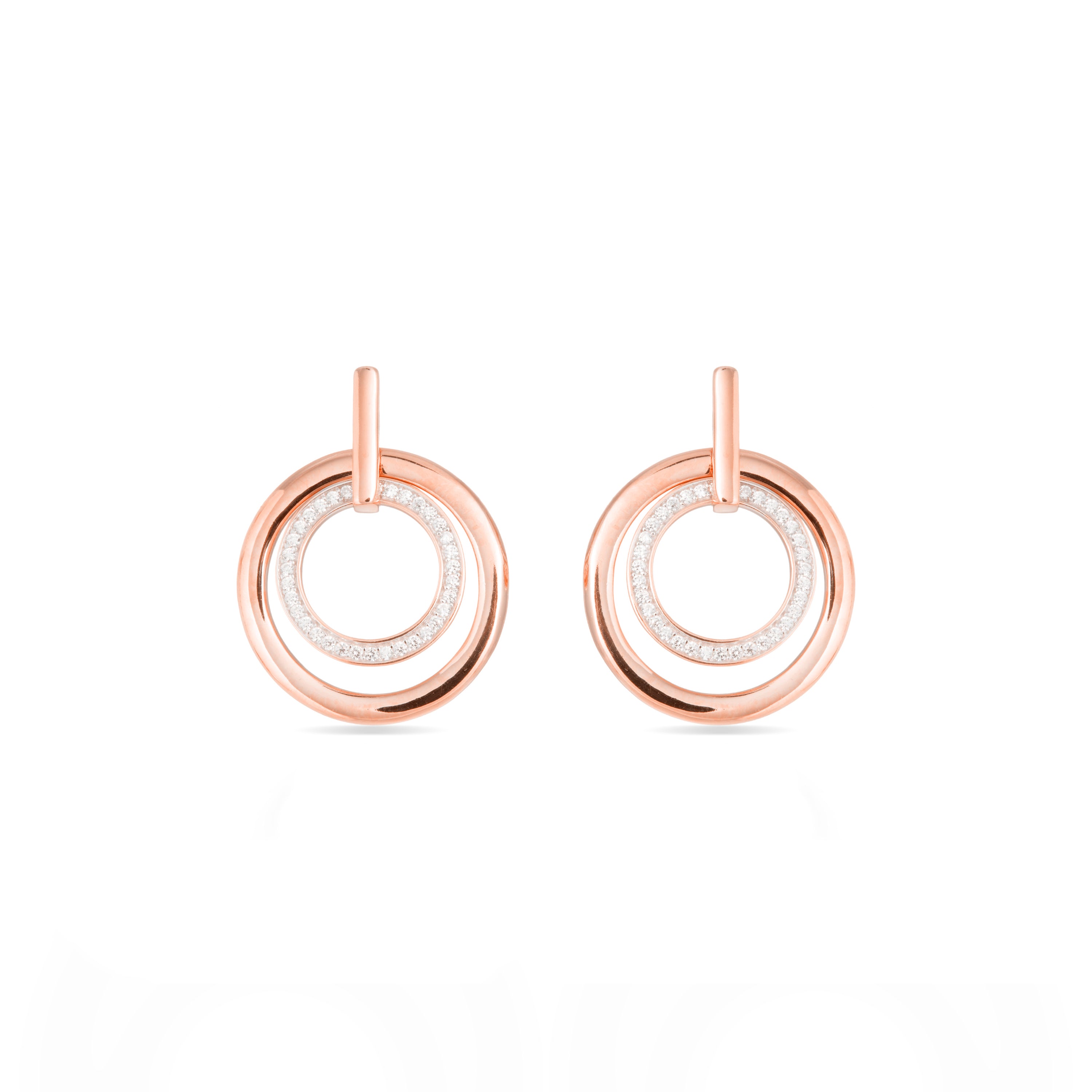 925 Sterling Silver Earrings with Brilliant Zirconia finished in Rhodium - Uuka