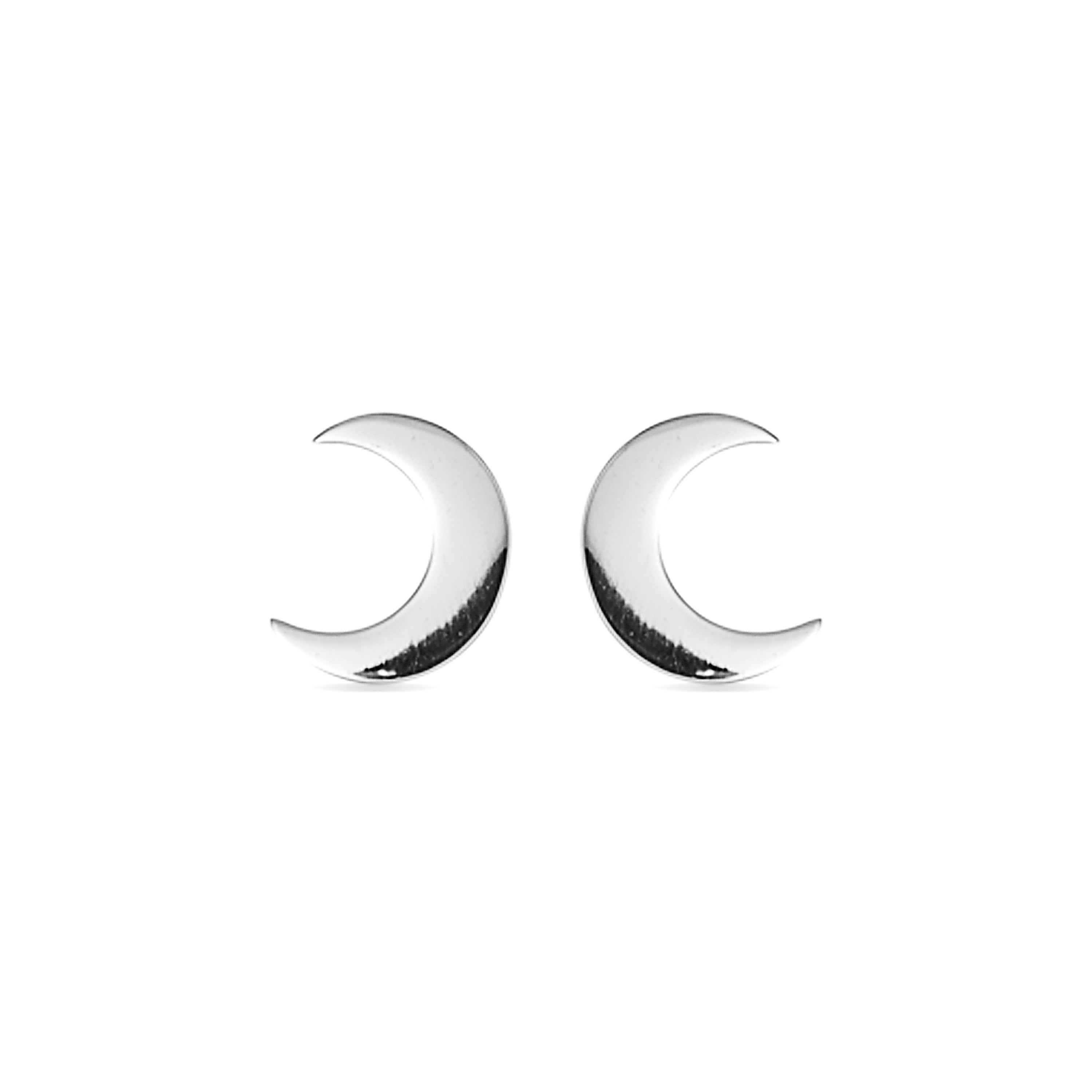 Pendientes Crescent Plata Lisa