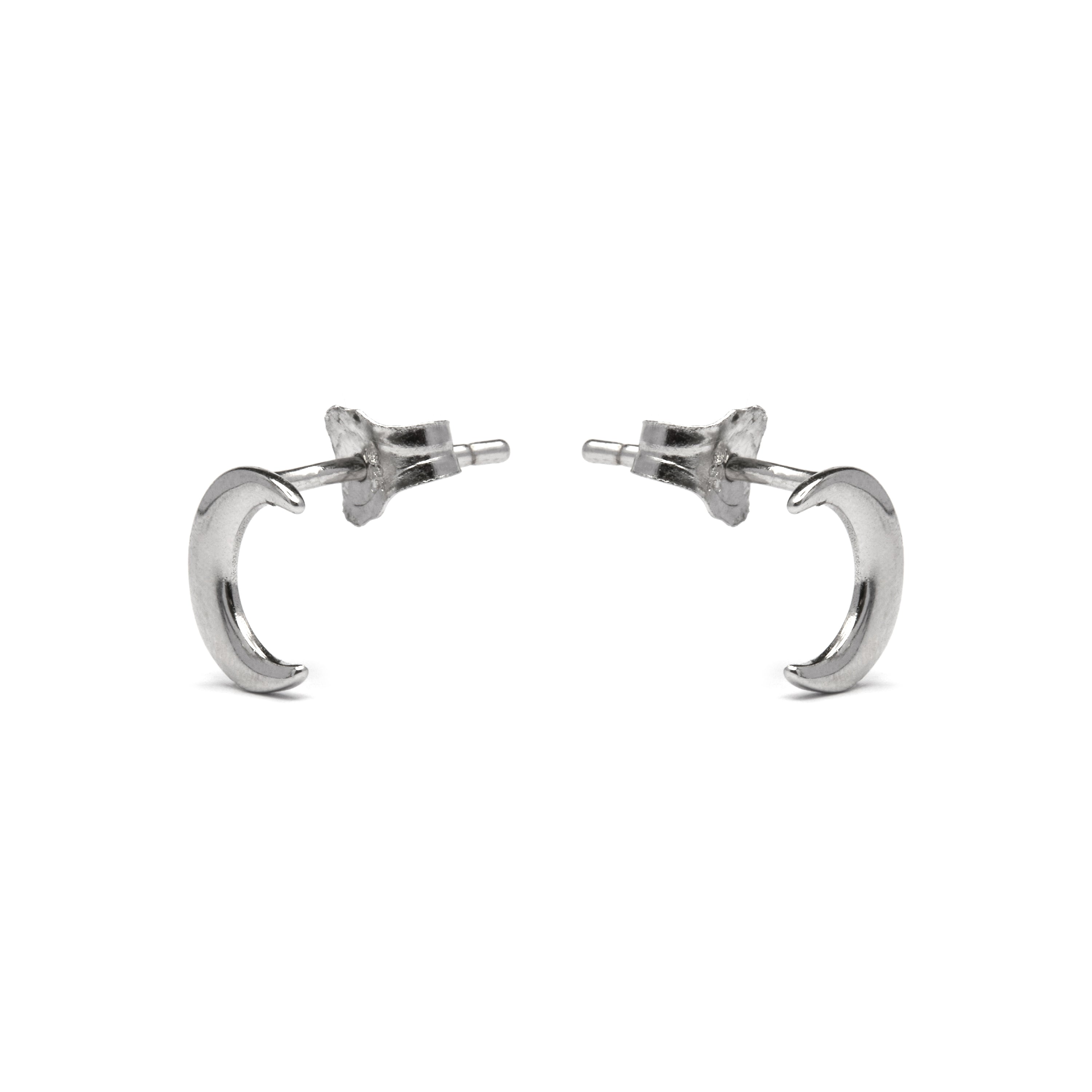 Boucles d'oreilles en argent sterling 925 finition rhodium - Crescent