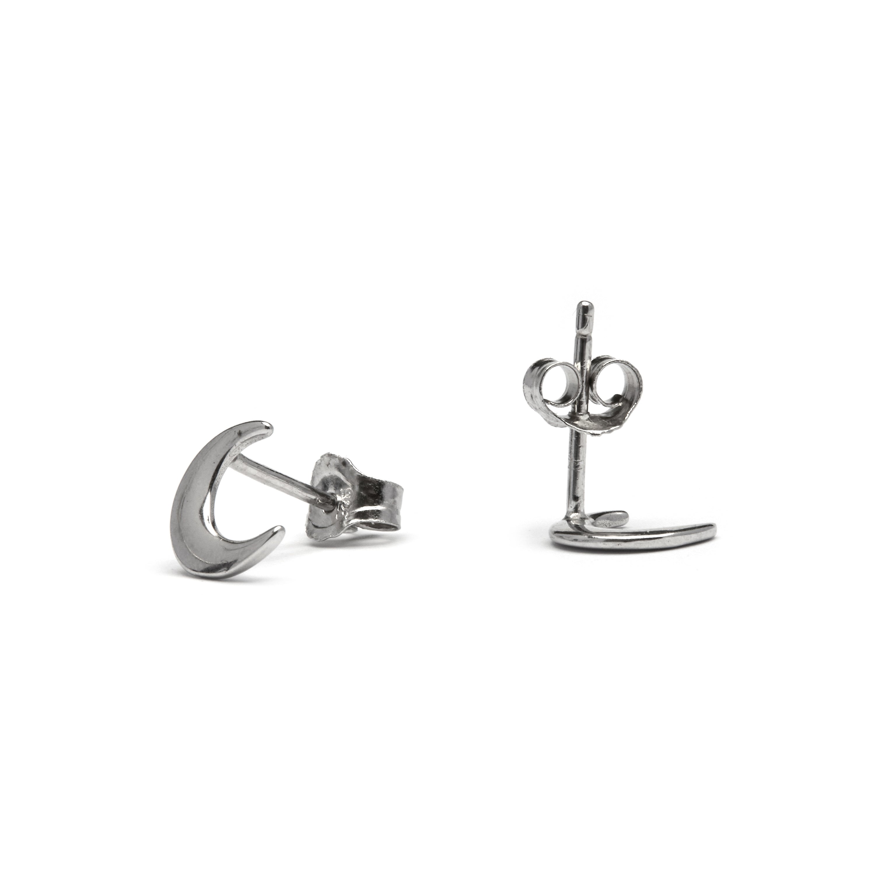 Boucles d'oreilles en argent sterling 925 finition rhodium - Crescent