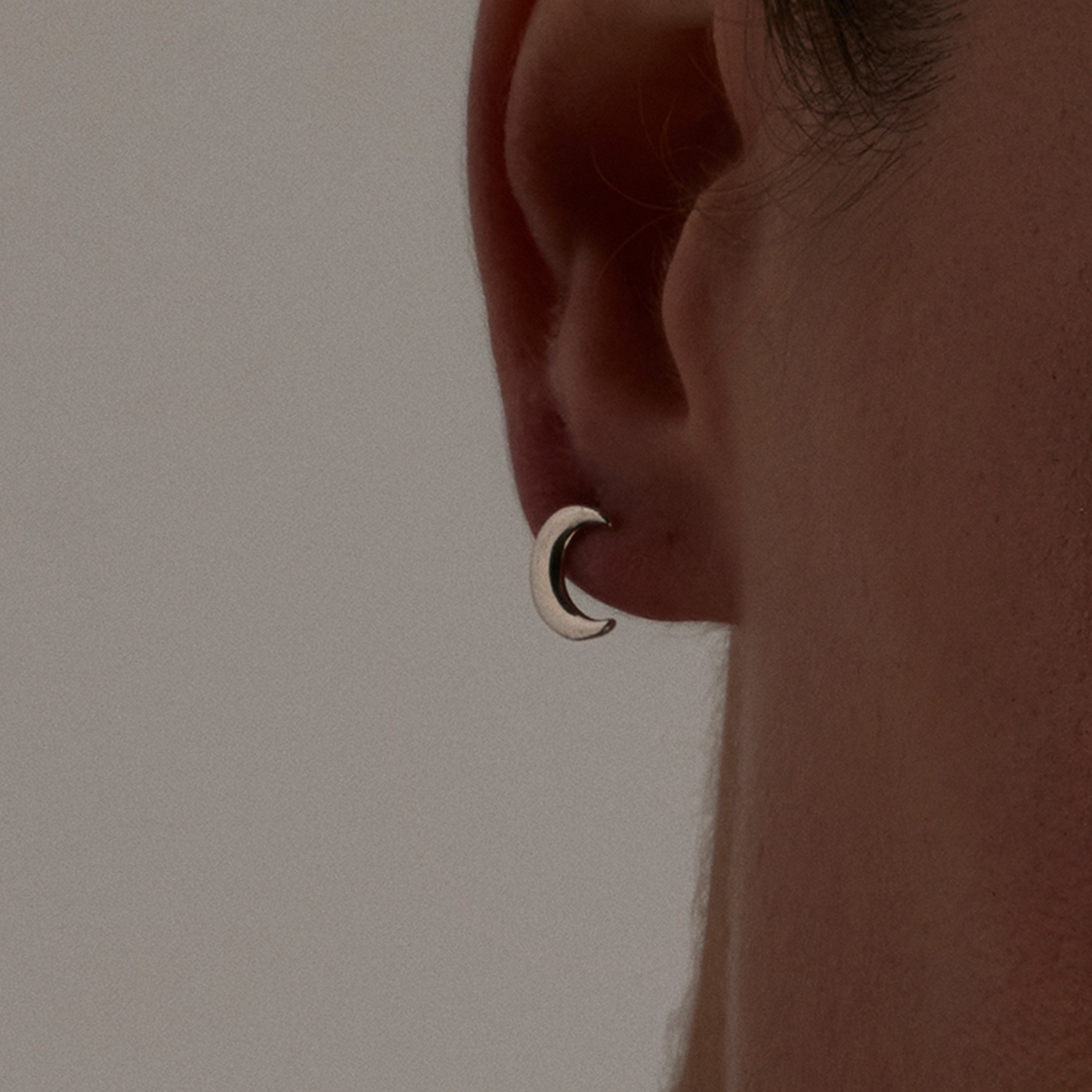Boucles d'oreilles en argent sterling 925 finition rhodium - Crescent