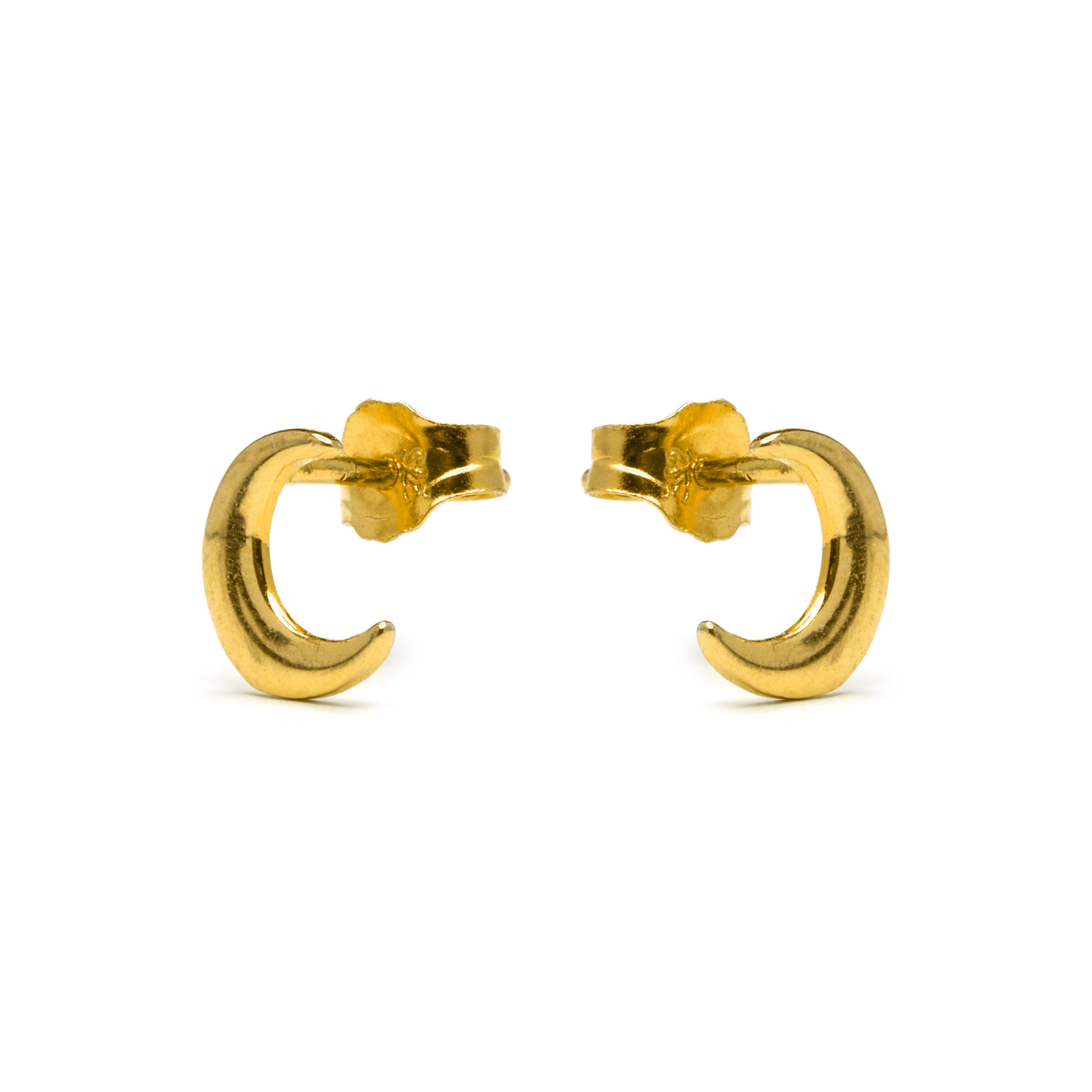 Pendientes de Plata de Ley 925 acabados en oro amarillo 18K - Crescent