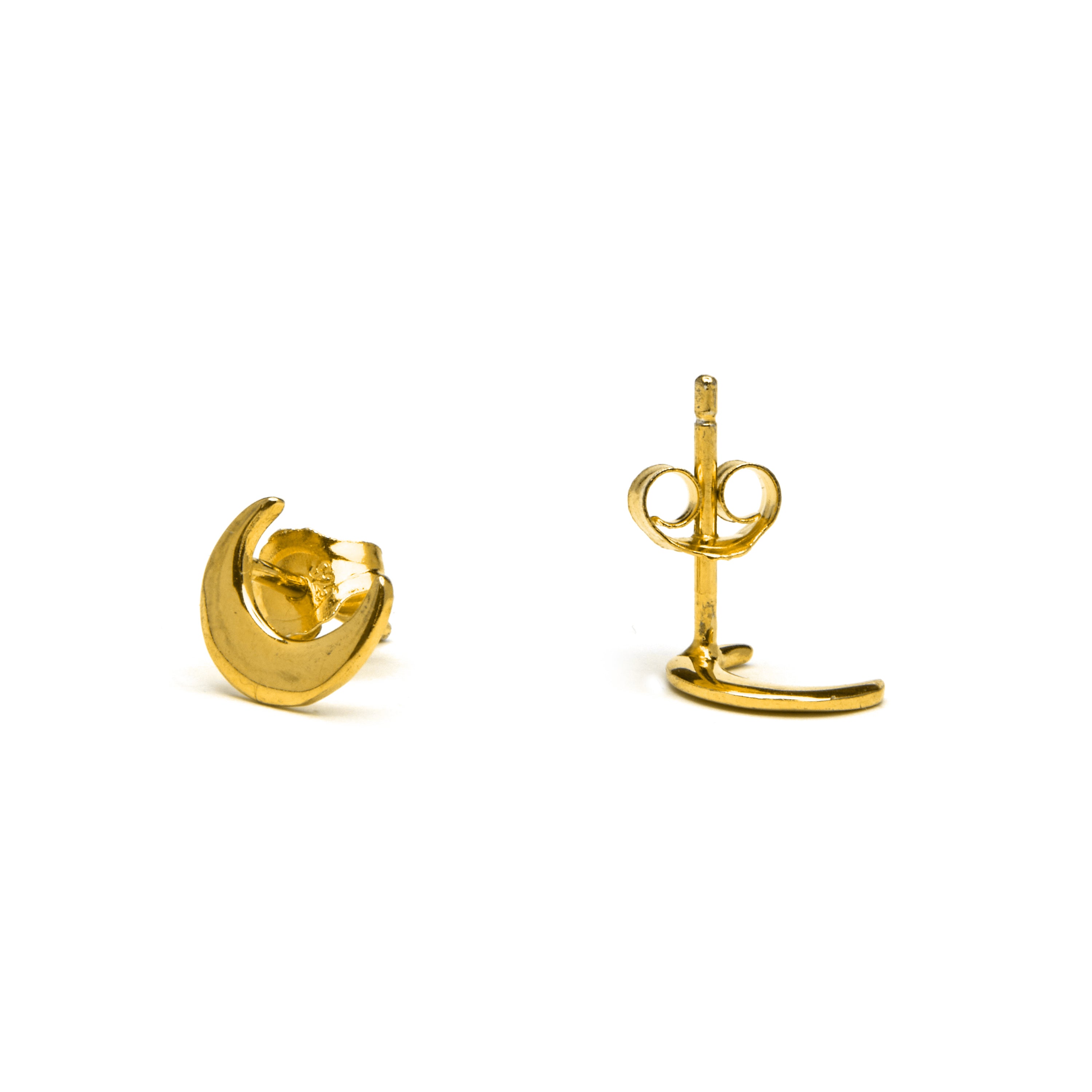 Pendientes de Plata de Ley 925 acabados en oro amarillo 18K - Crescent