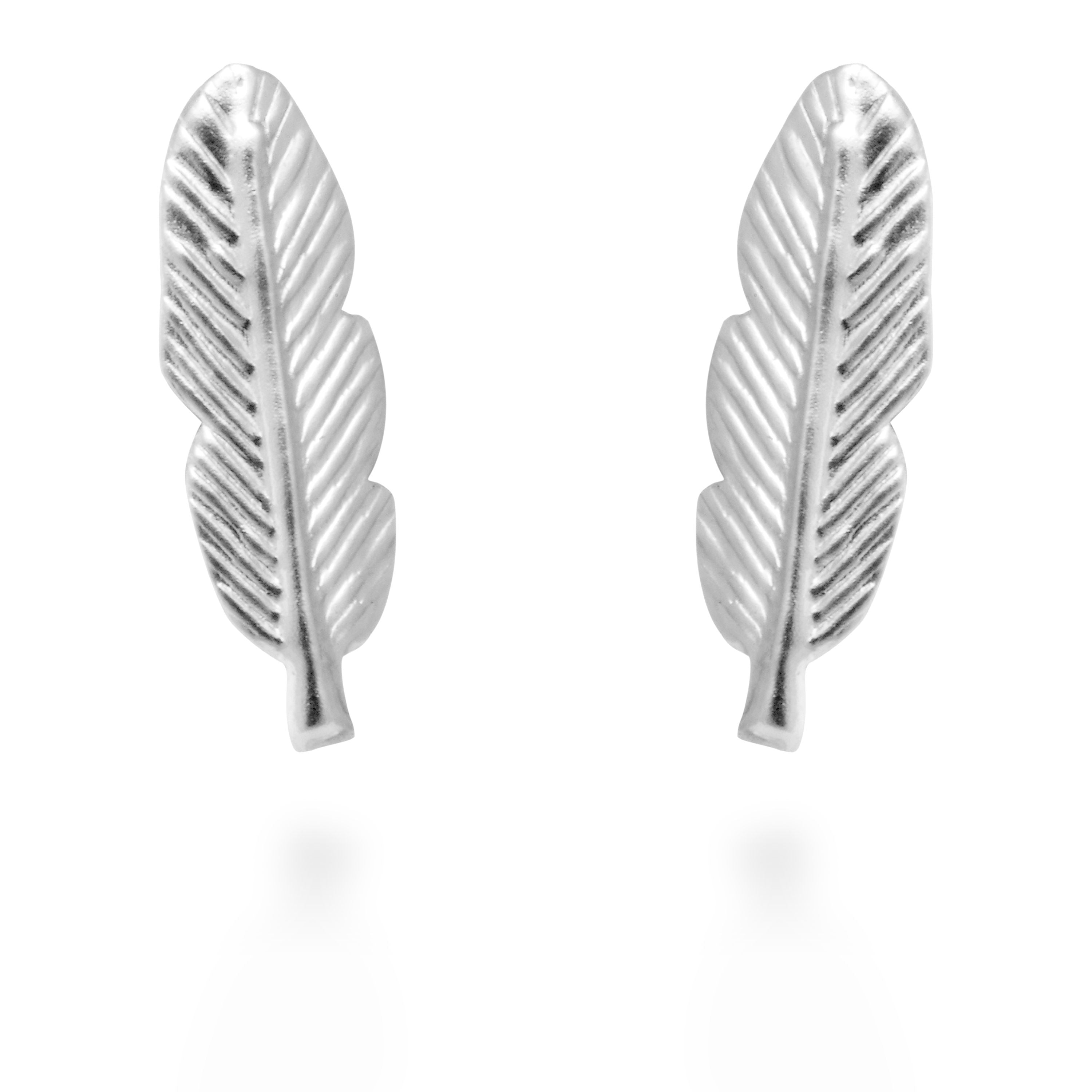 Pendientes Feather Plata Lisa