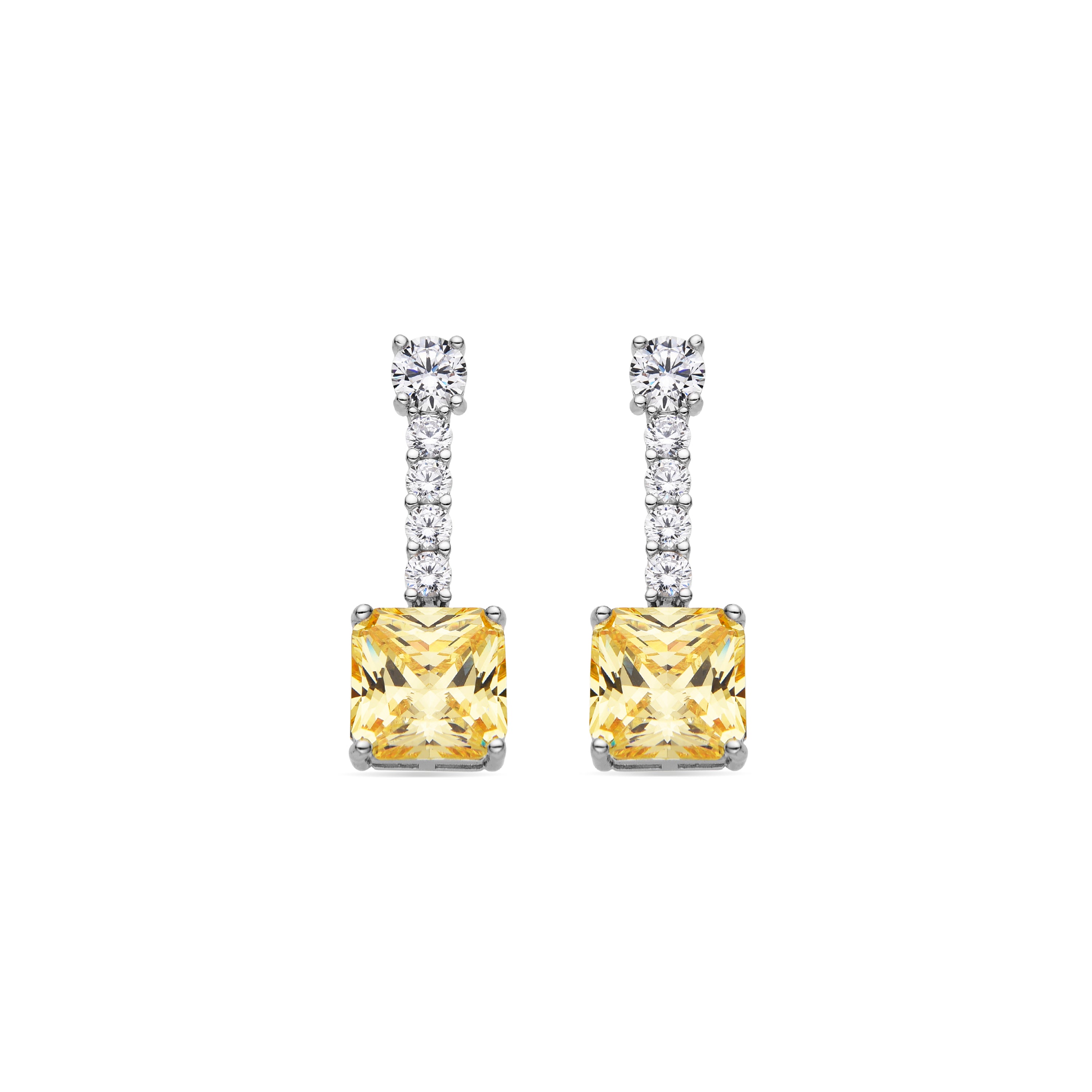 Orecchini in Argento Sterling 925 e Padparadscha con finitura in rodio - Asju