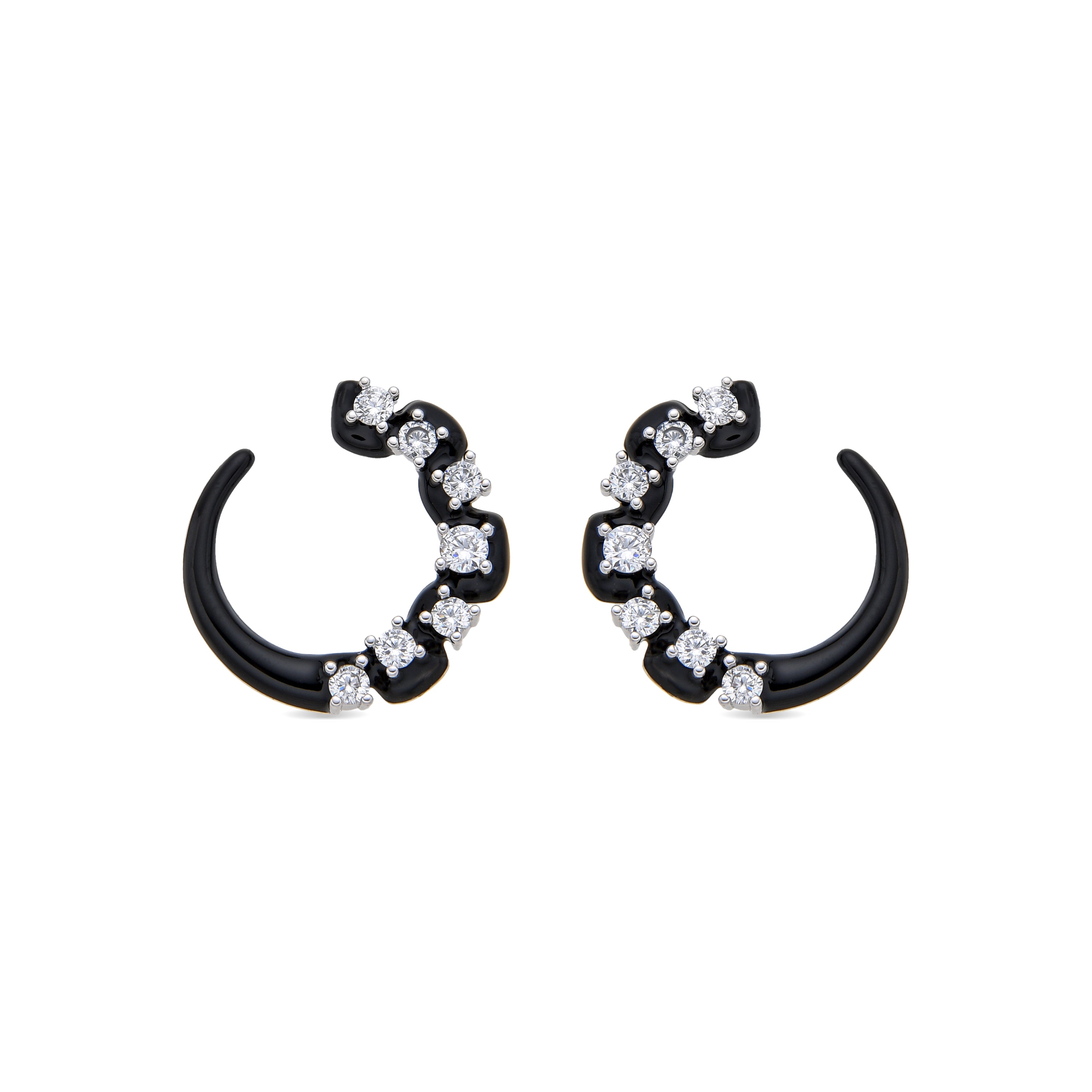 Orecchini in Argento Sterling 925 e Zirconia Brillante con finitura rodiata - Dekbu