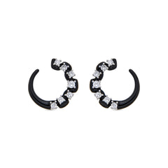 925 Sterling Silver Earrings with Brilliant Zirconia Rhodium Finish - Dekbu