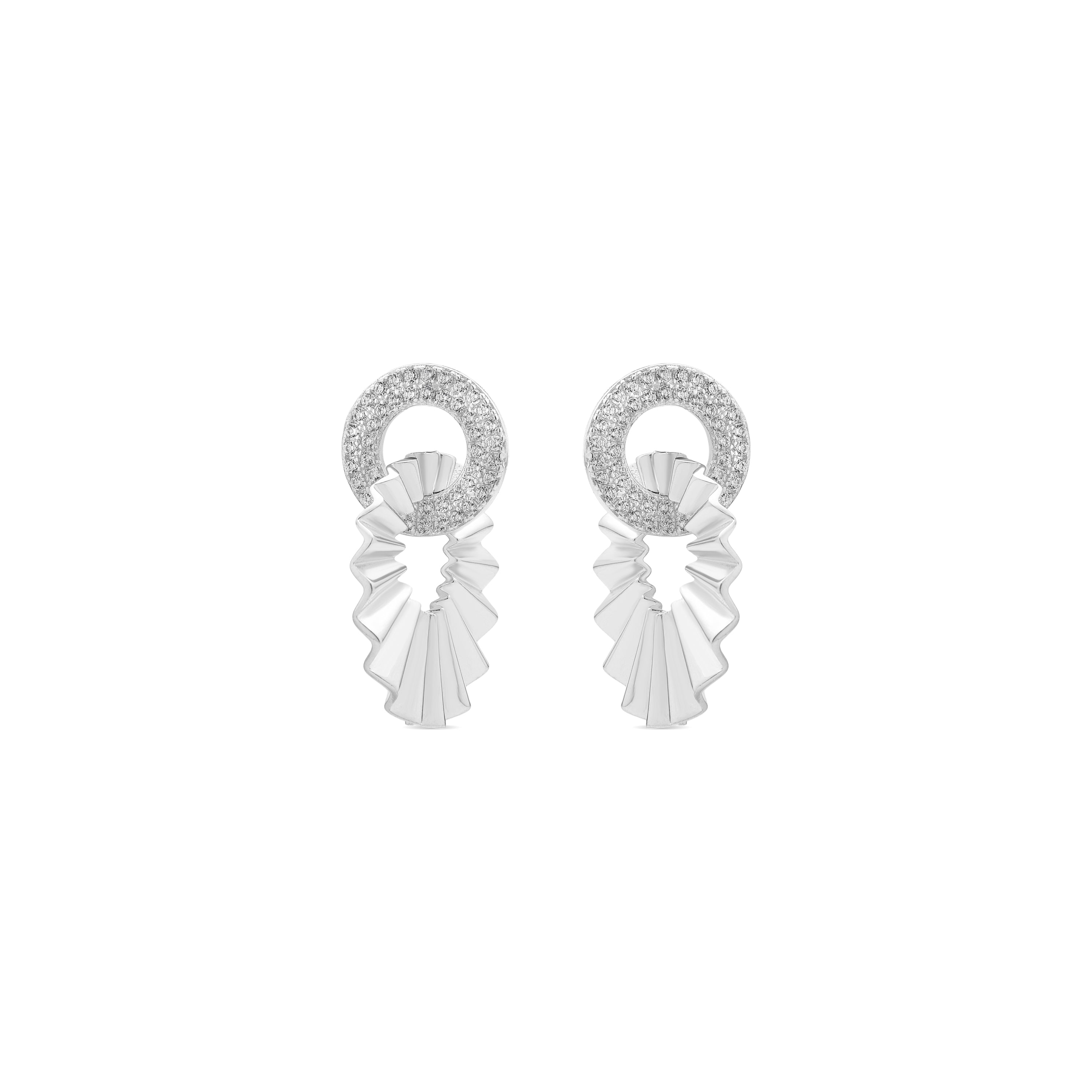 Ohrringe aus 925er Sterlingsilber und funkelndem Zirkonia mit Rhodium-Finish - Hafa