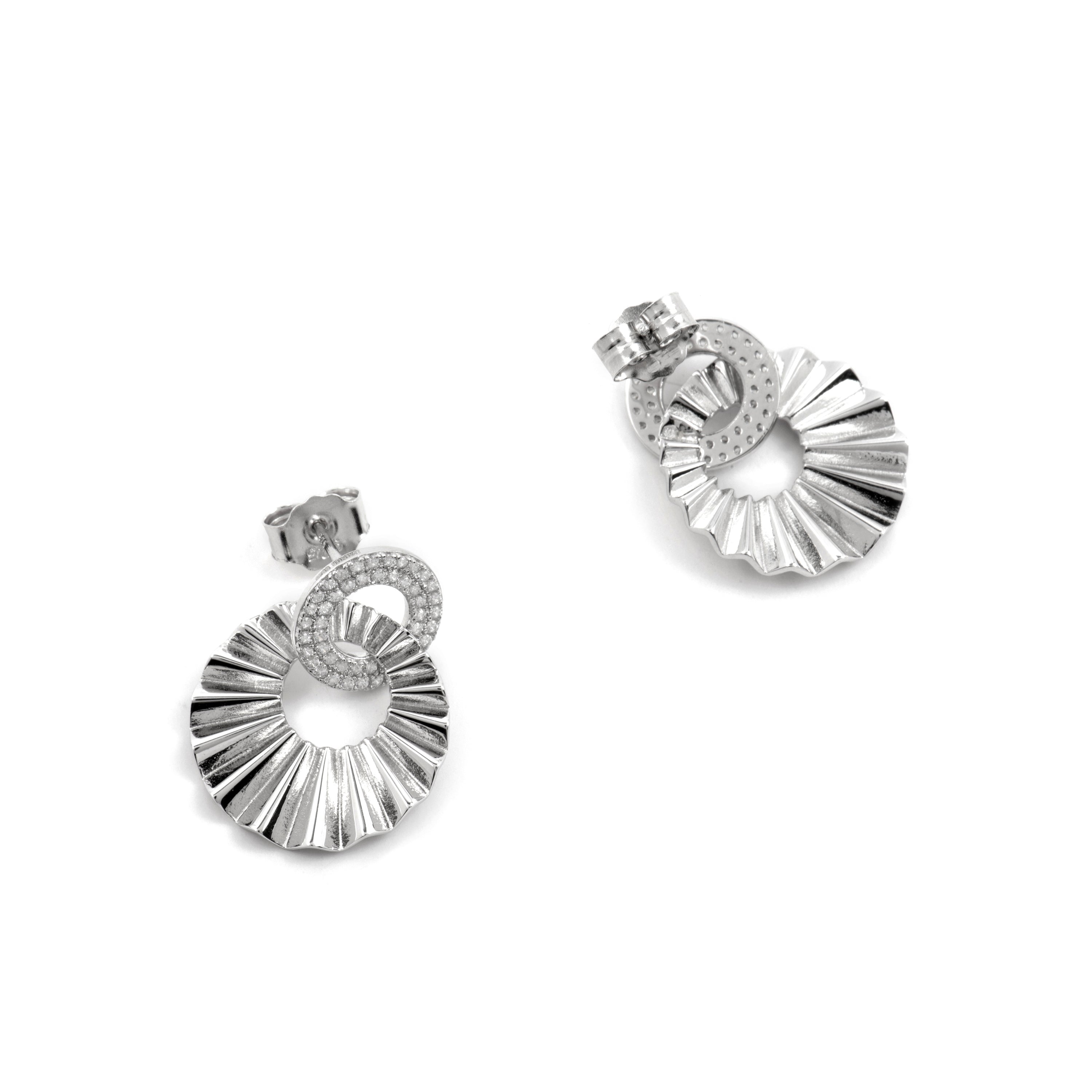 Ohrringe aus 925er Sterlingsilber und funkelndem Zirkonia mit Rhodium-Finish - Hafa