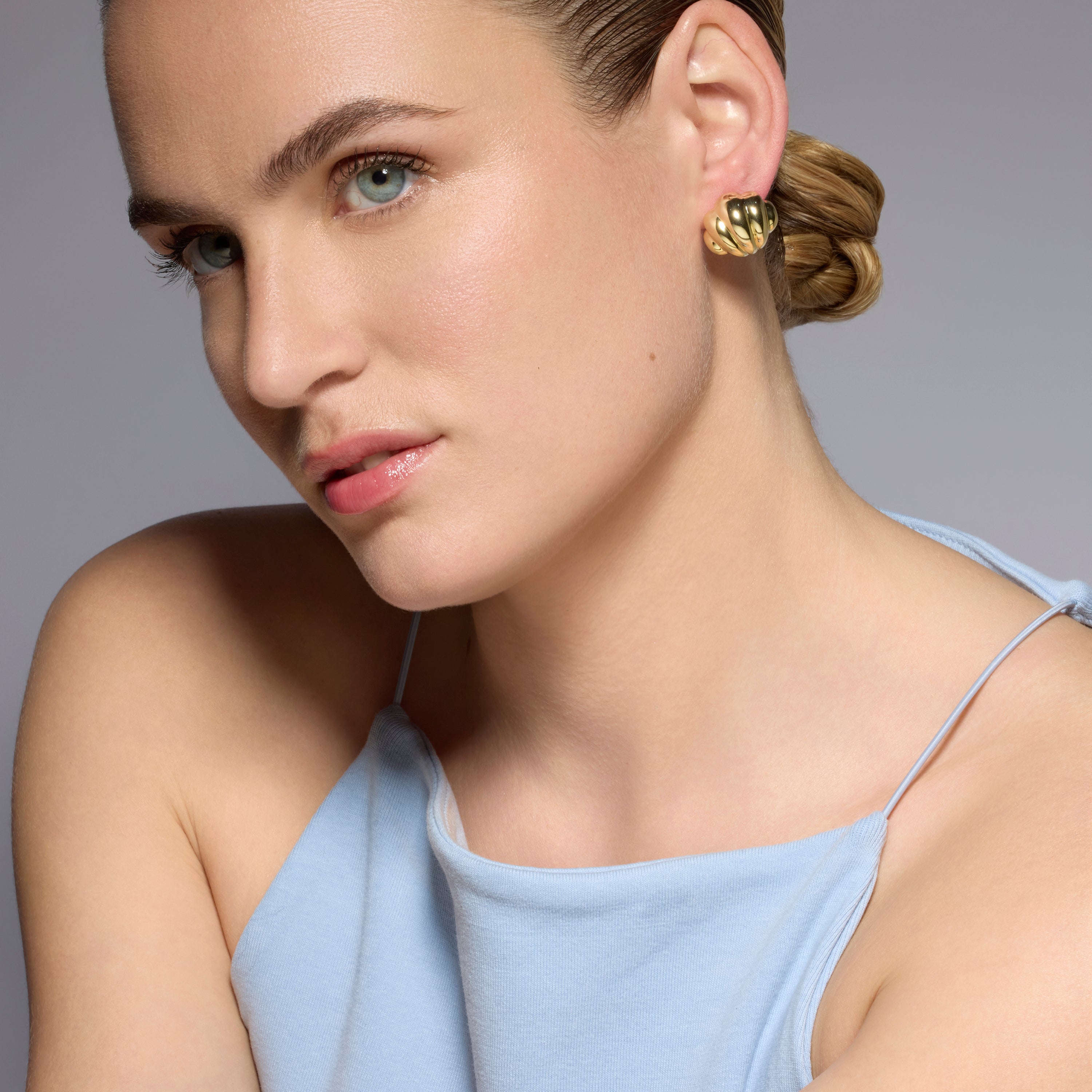 Pendientes de Plata de Ley 925 acabado oro amarillo de 18k - Myce