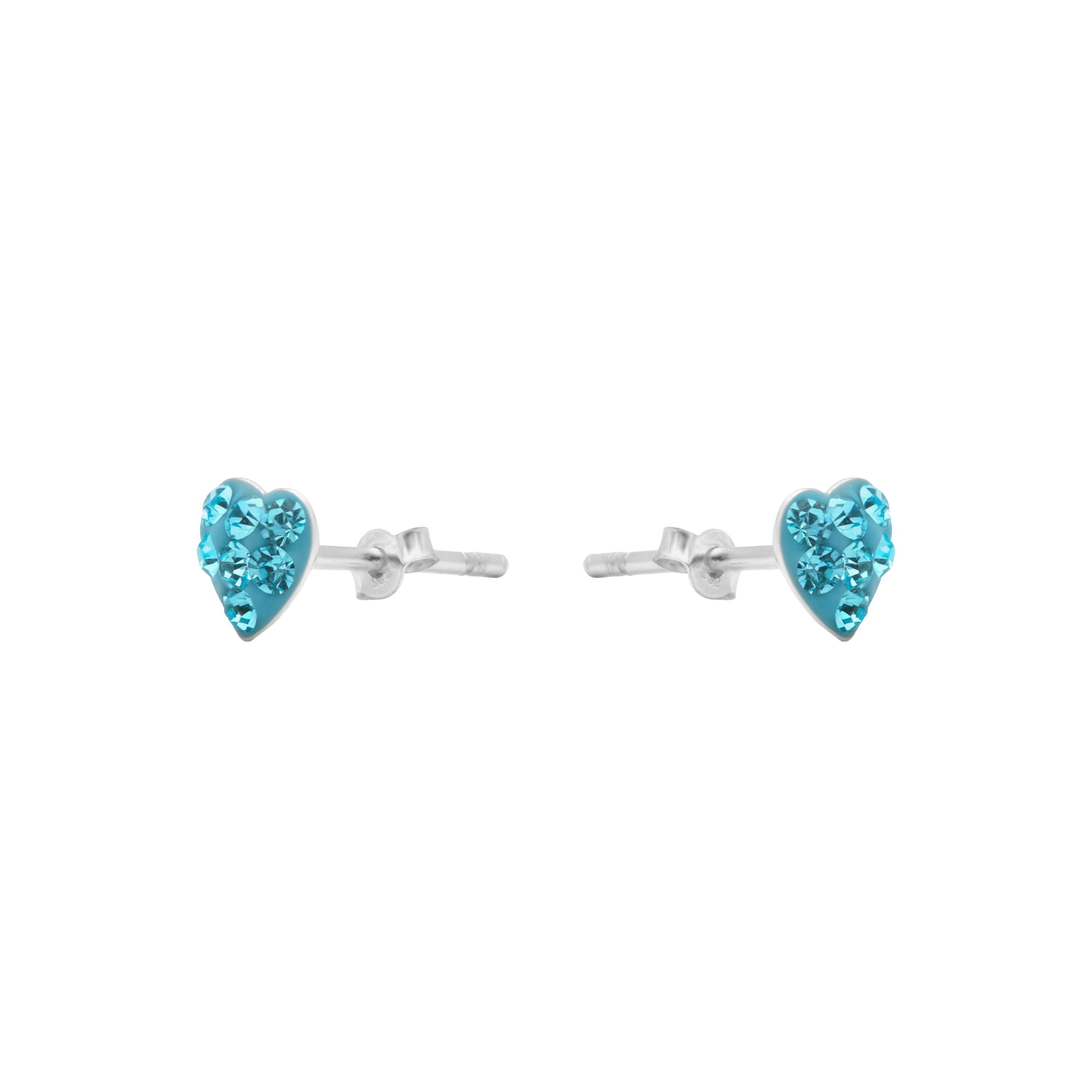 Ohrringe aus 925er Sterlingsilber und Aquamarin-Zirkonia mit Rhodium-Finish - Ukzel