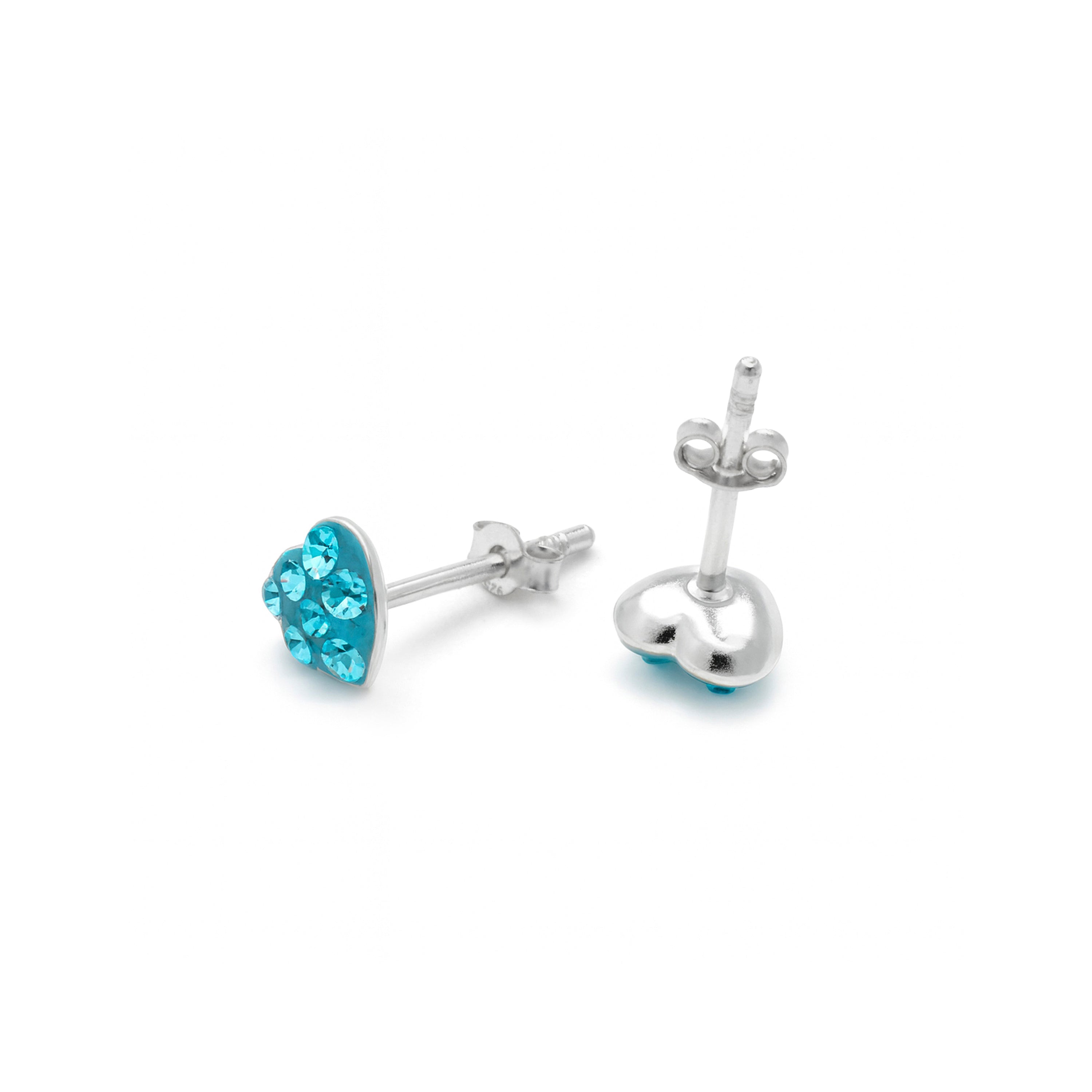 Ohrringe aus 925er Sterlingsilber und Aquamarin-Zirkonia mit Rhodium-Finish - Ukzel