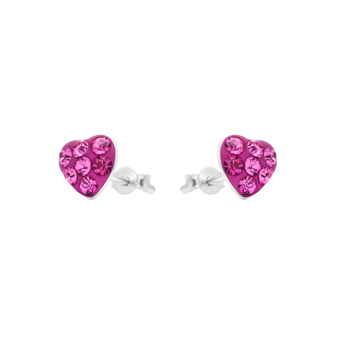 Orecchini in Argento Sterling 925 e Zirconia Rosa con finitura in rodio - Ukzel