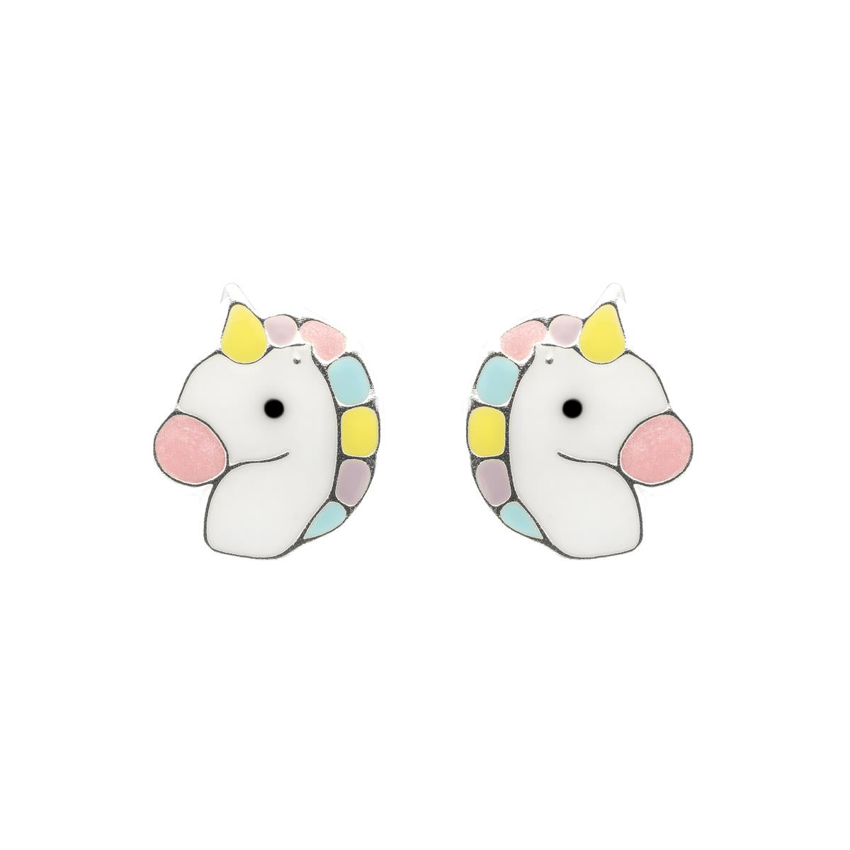 Orecchini in Argento Sterling 925 e Smalto Multicolore con finitura in rodio - Kotez