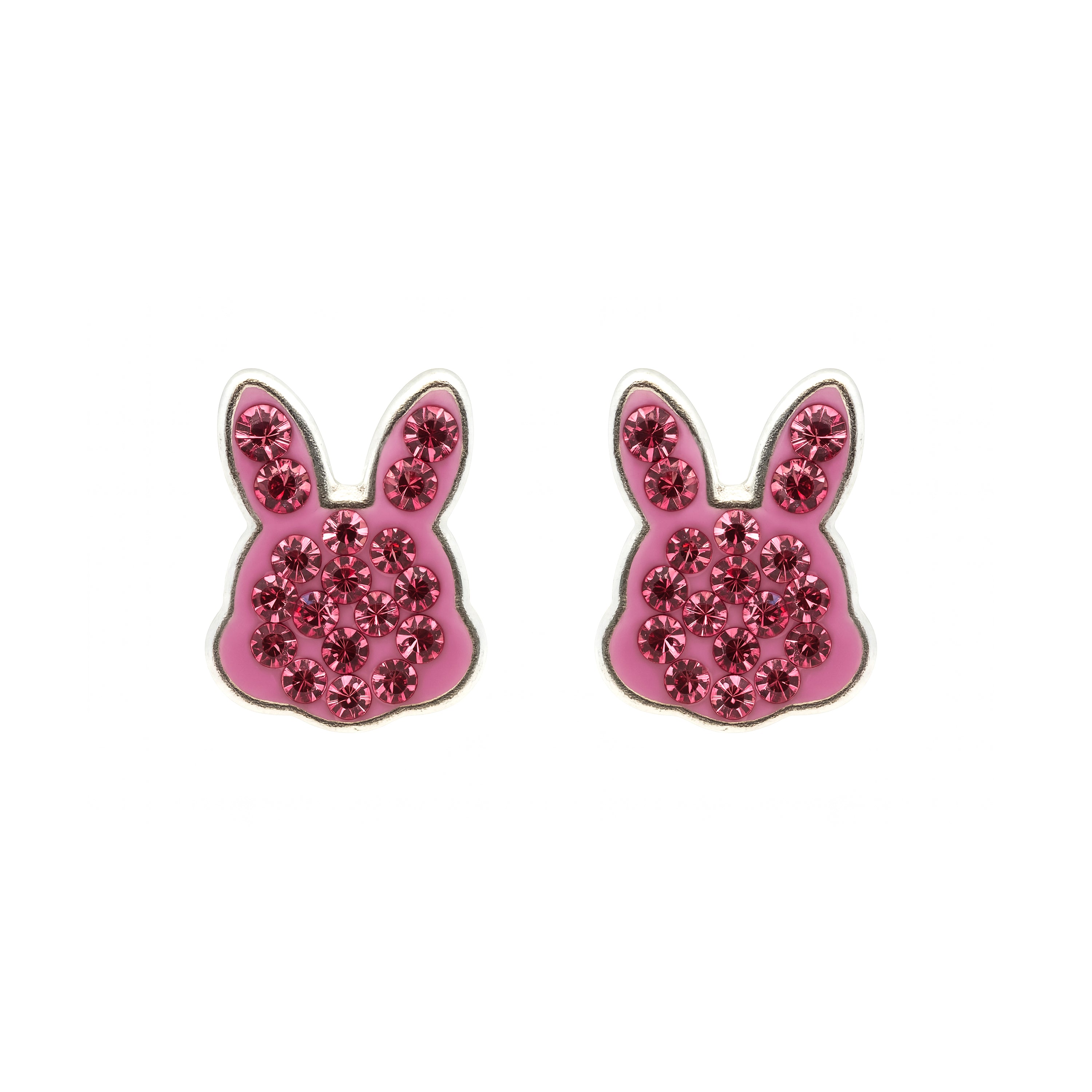 Orecchini in Argento Sterling 925 e Zirconia Rosa con finitura in rodio - Rasim