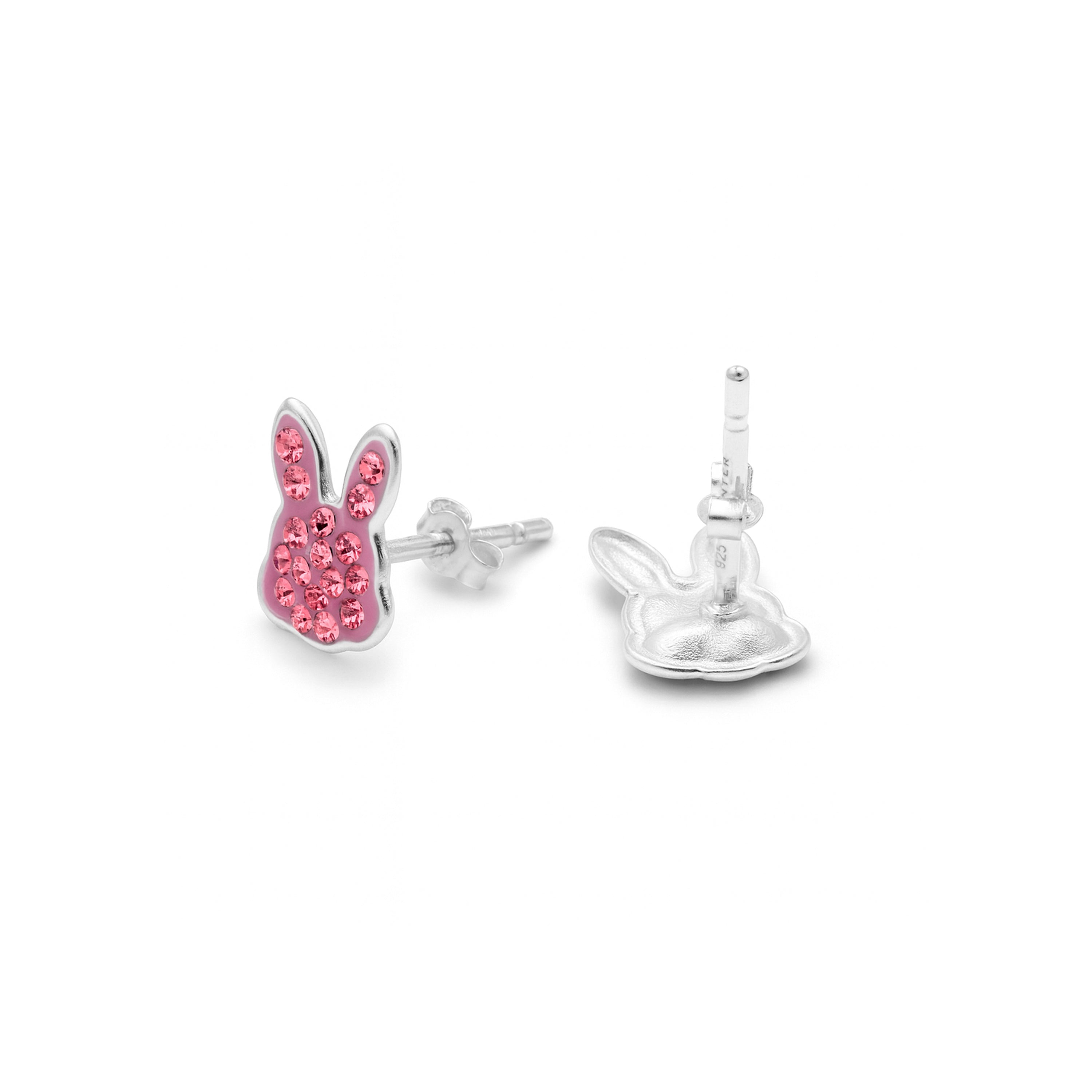 Orecchini in Argento Sterling 925 e Zirconia Rosa con finitura in rodio - Rasim
