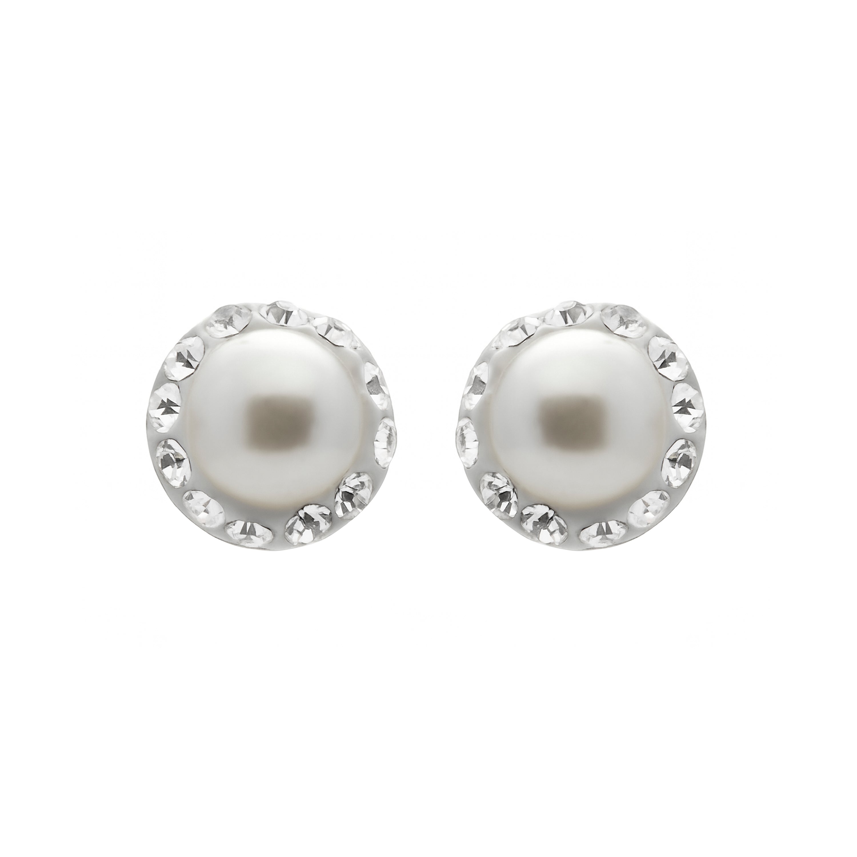 925 Sterling Silver Earrings with Bright Zirconia Rhodium Finish - Kapore