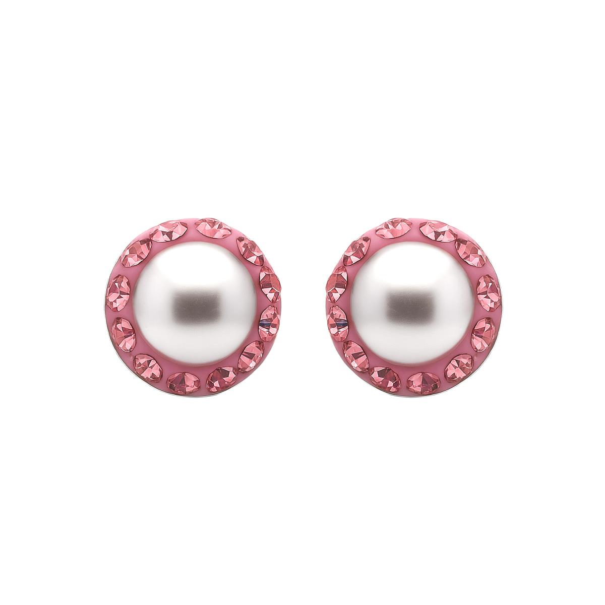 Orecchini in Argento Sterling 925 e Zirconia Rosa con finitura in rodio - Kapore