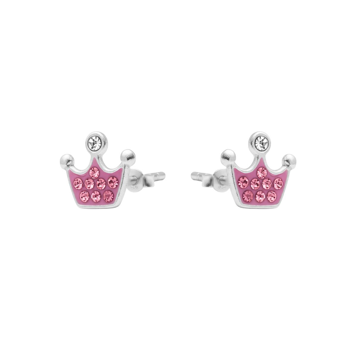 Orecchini in Argento Sterling 925 e Zirconia Rosa con finitura in rodio - Thilko