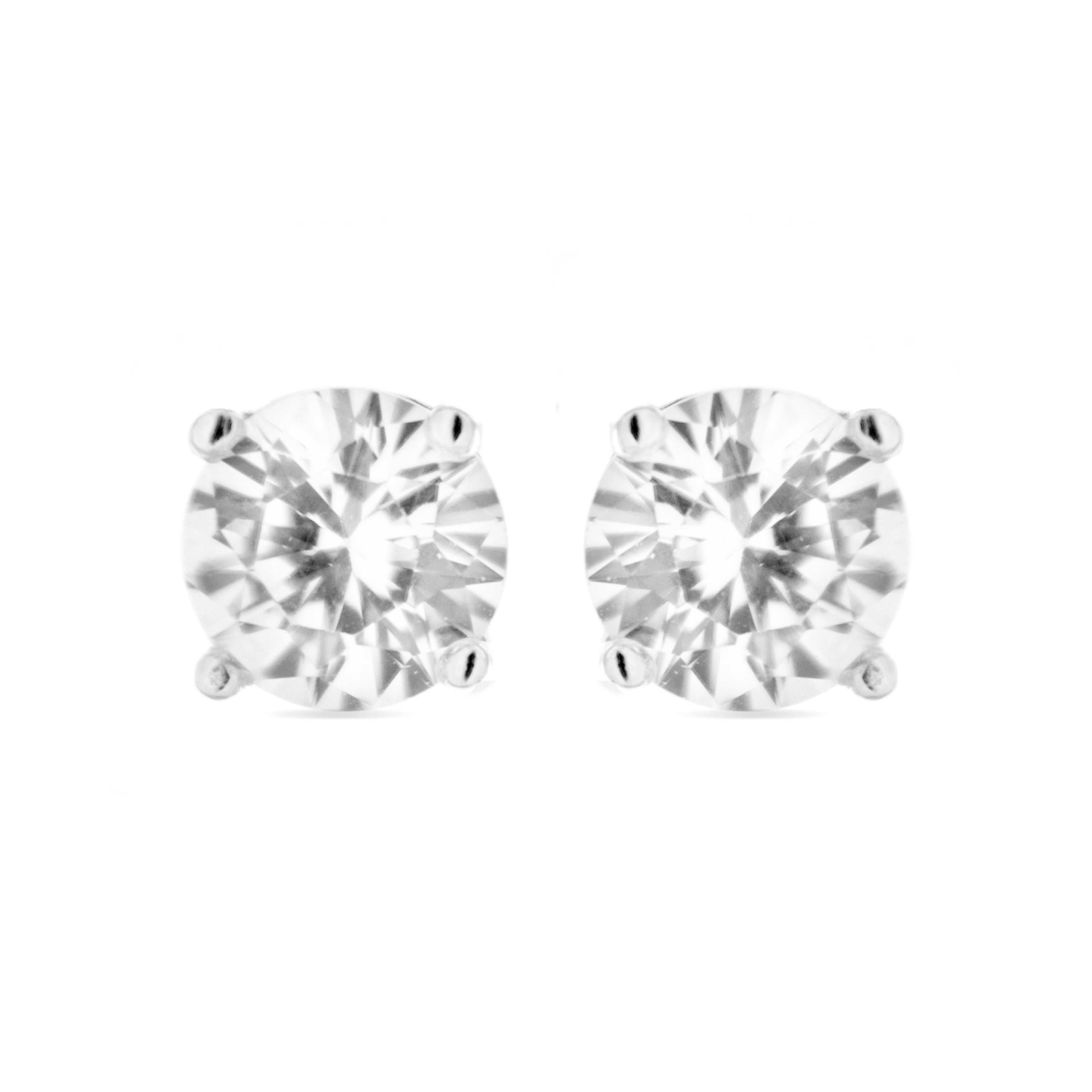 Boucles d'oreilles en argent sterling 925 avec zircon brillant finition rhodiée - Essential