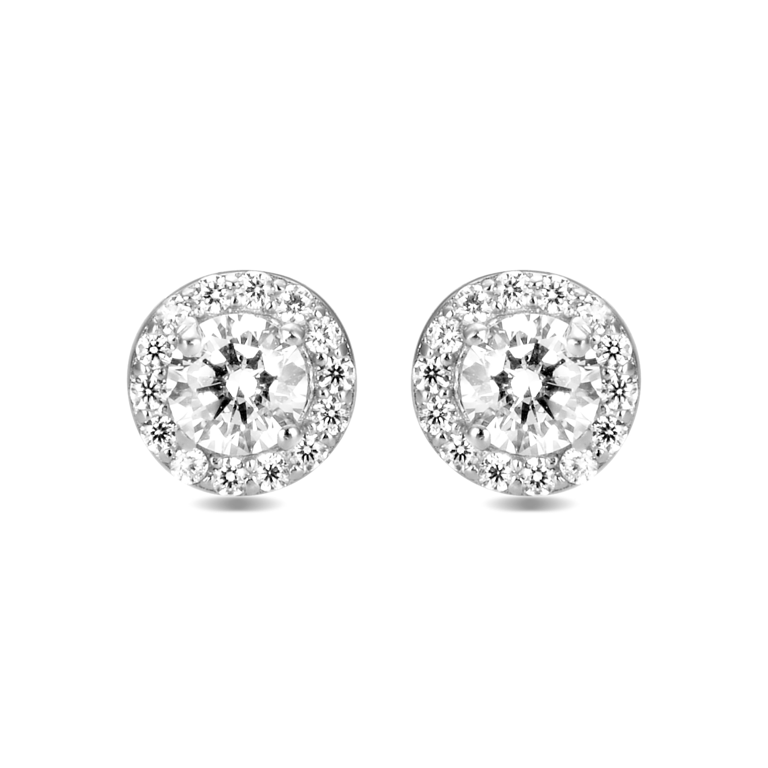 Orecchini in Argento Sterling 925 con Zirconia Cubica brillanti finiti in rodio - Essential