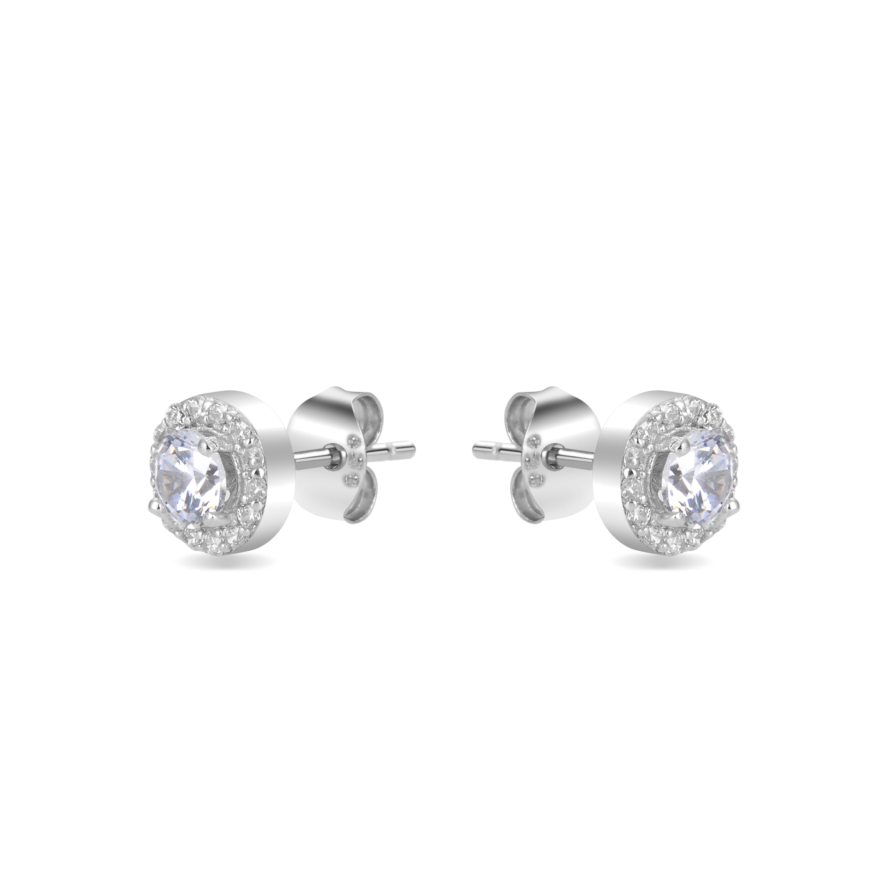 Orecchini in Argento Sterling 925 con Zirconia Cubica brillanti finiti in rodio - Essential