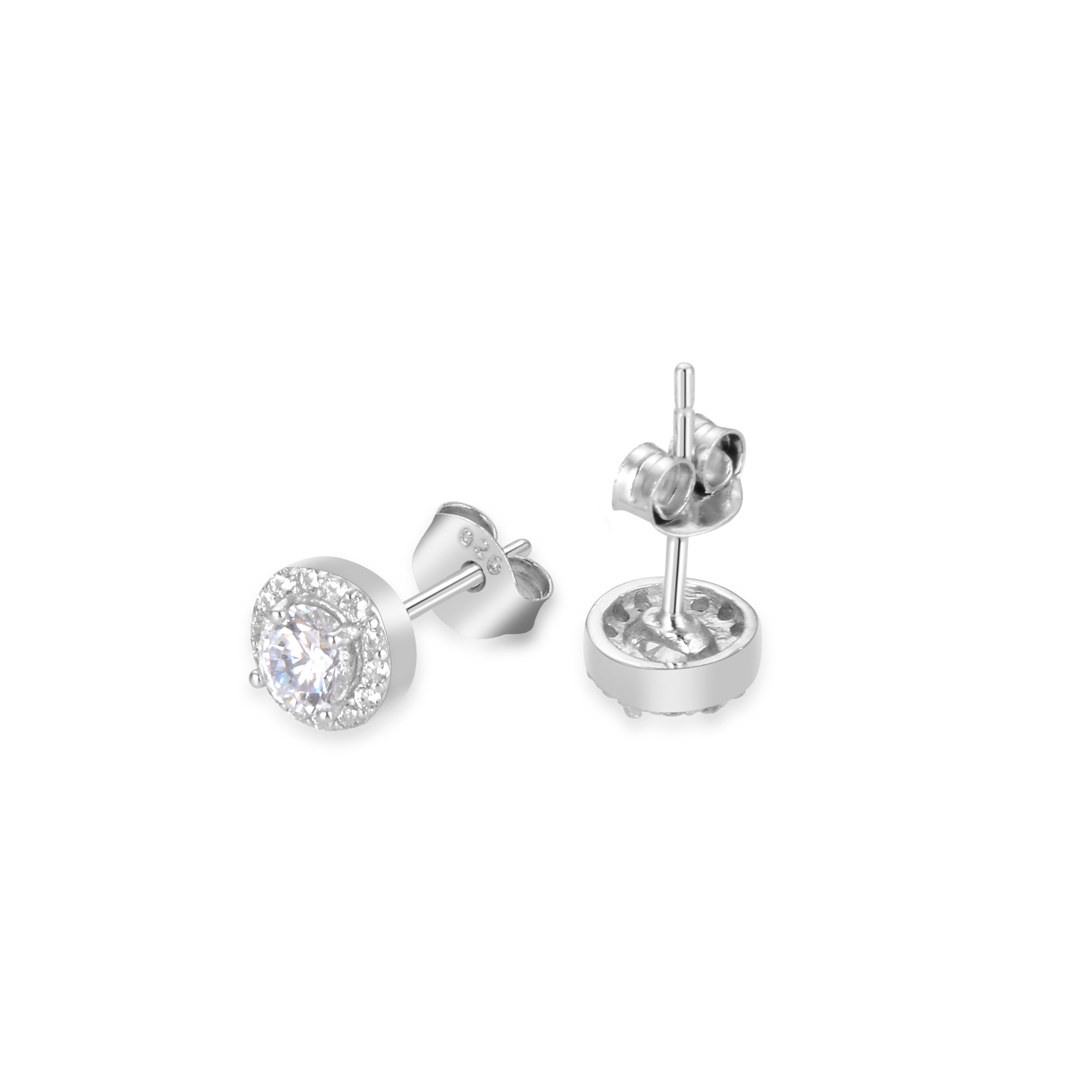 Orecchini in Argento Sterling 925 con Zirconia Cubica brillanti finiti in rodio - Essential