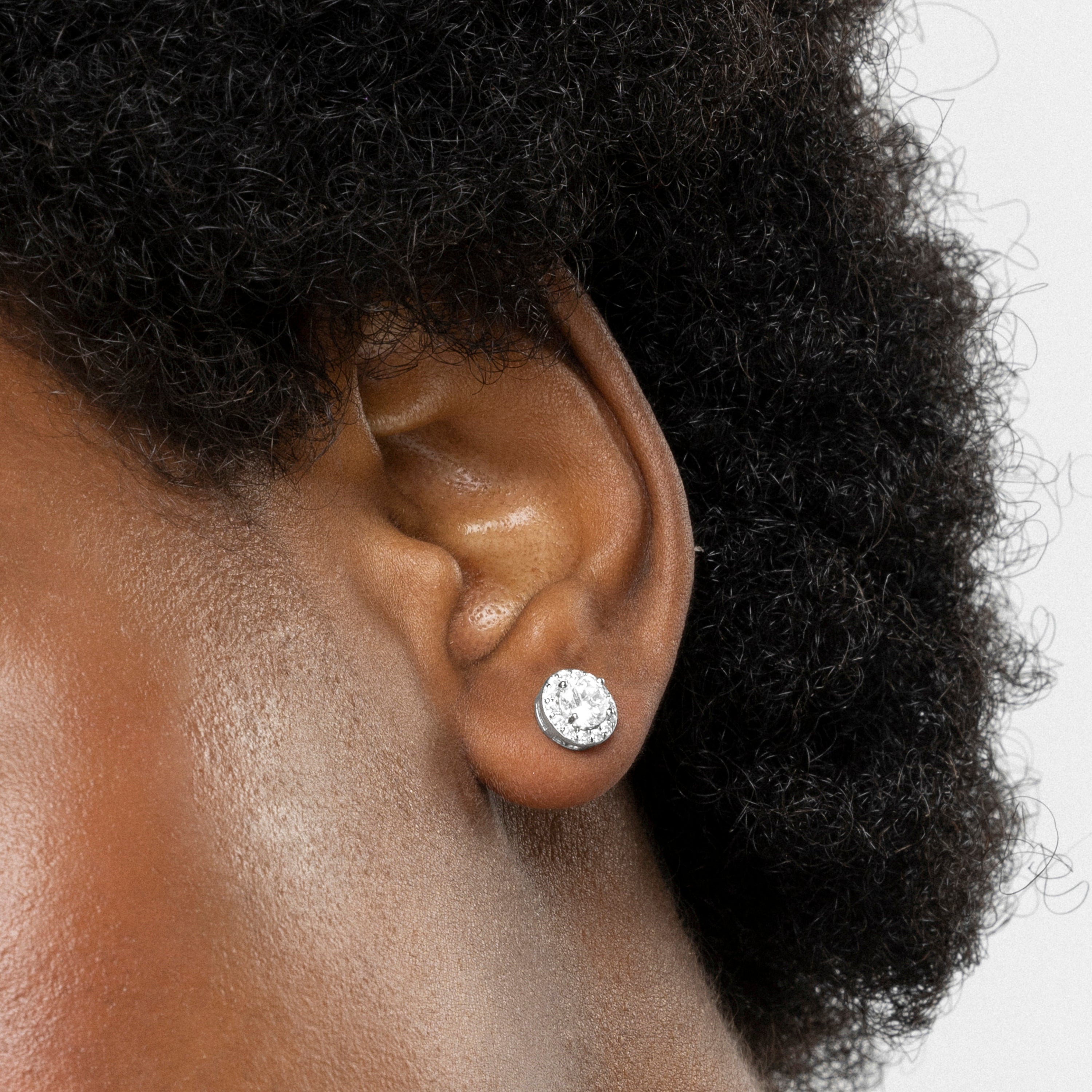 Orecchini in Argento Sterling 925 con Zirconia Cubica brillanti finiti in rodio - Essential
