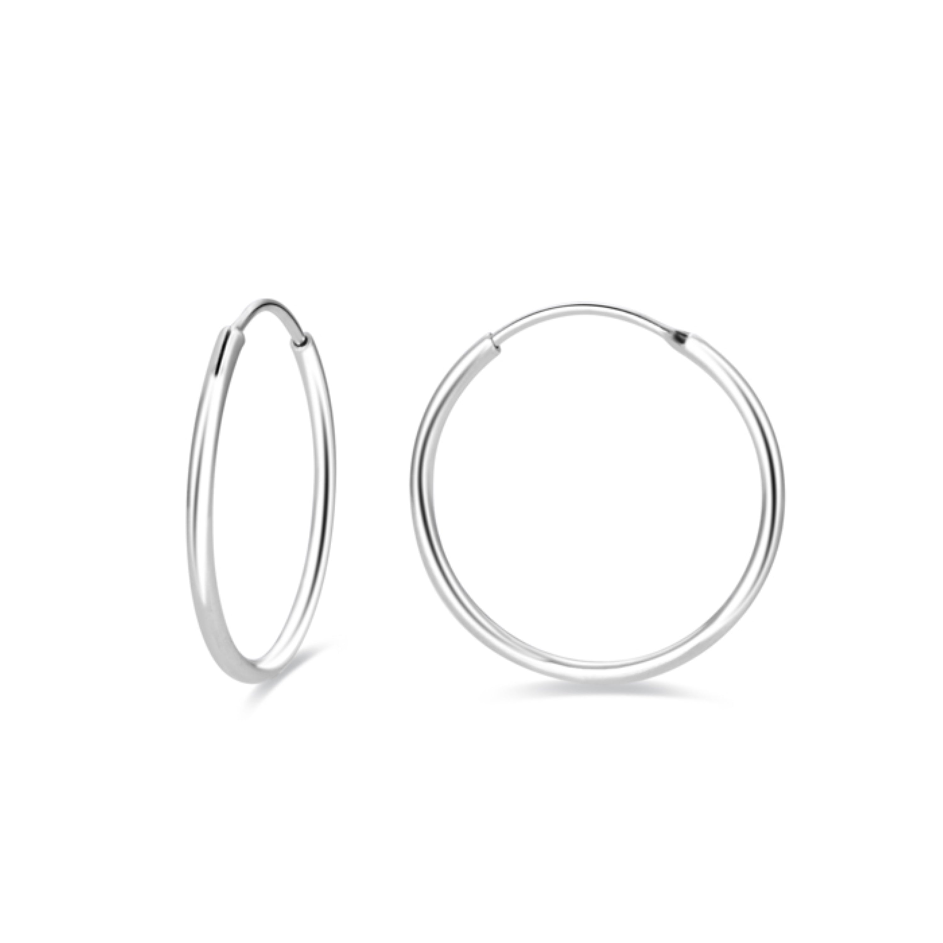 Orecchini da 20mm in Argento Sterling 925 con finitura in rodio - Essential