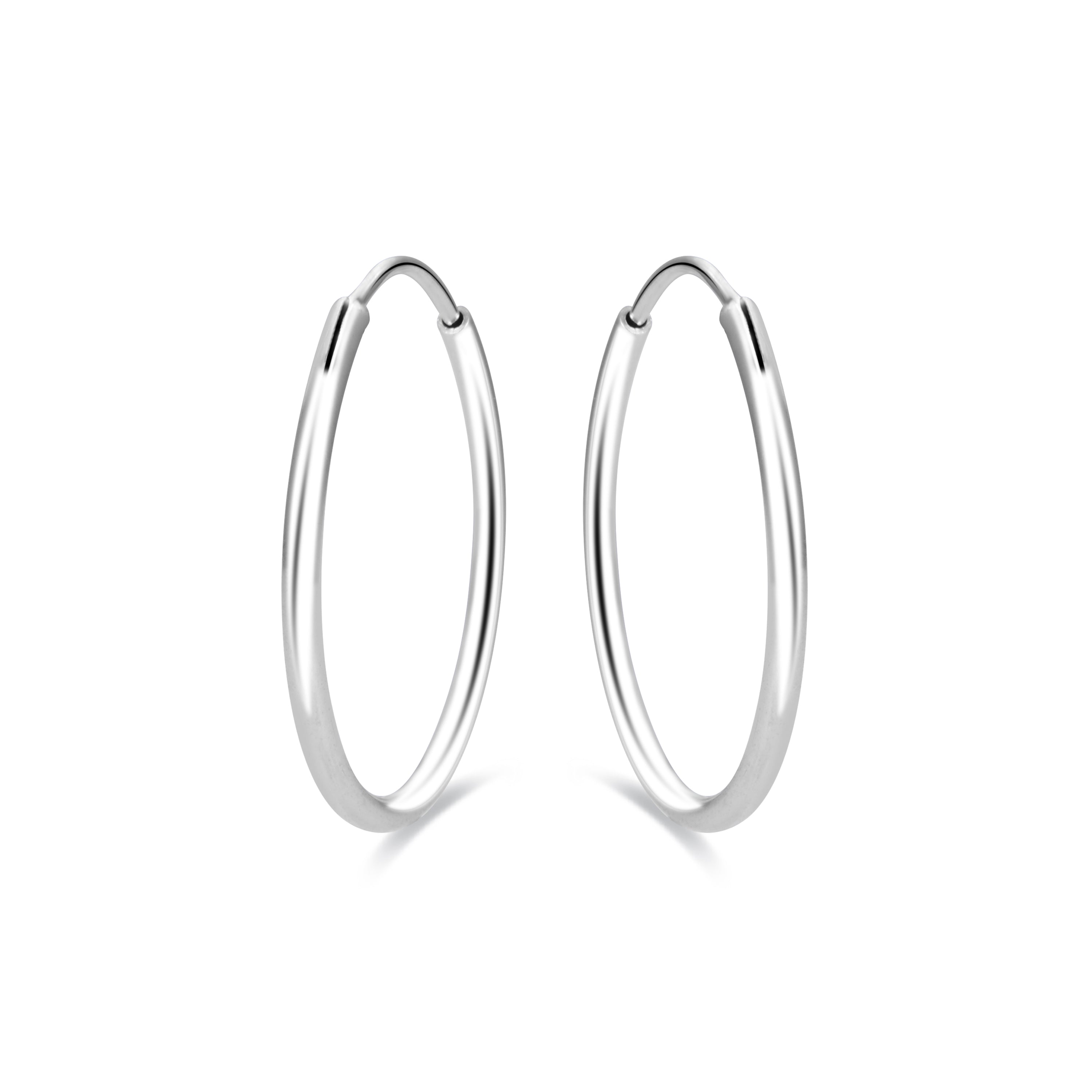 Orecchini da 20mm in Argento Sterling 925 con finitura in rodio - Essential