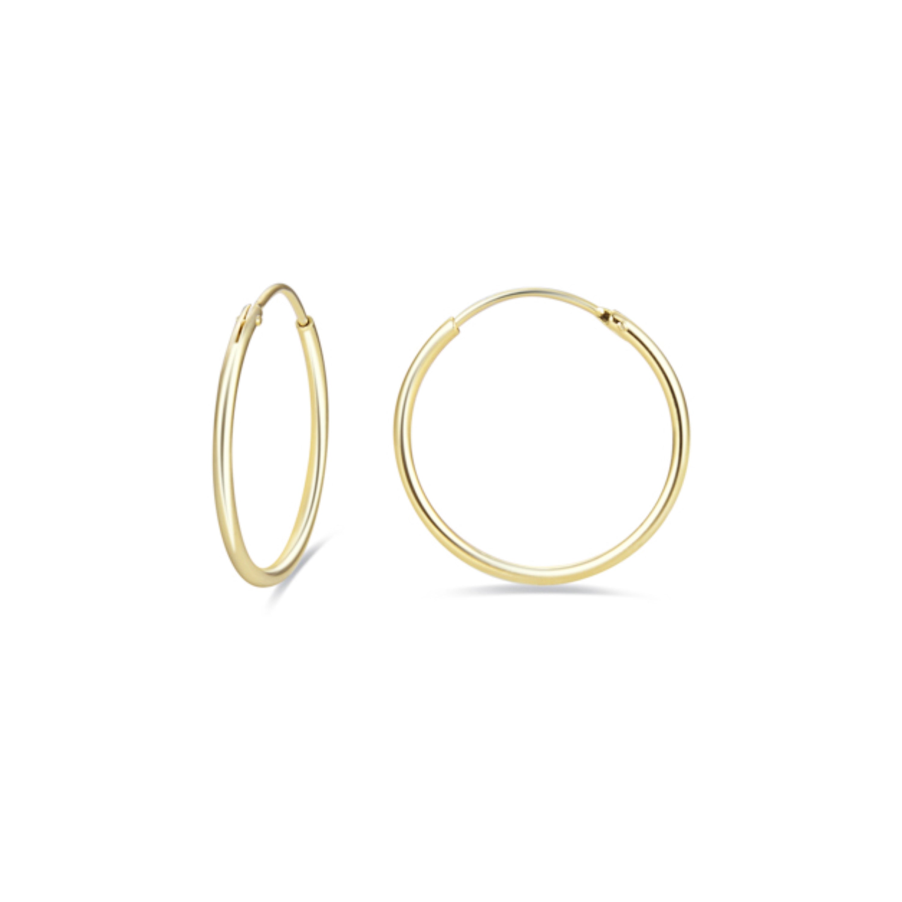 20mm Ohrringe aus 925er Sterlingsilber mit 18K Gelbgold-Finish - Essential