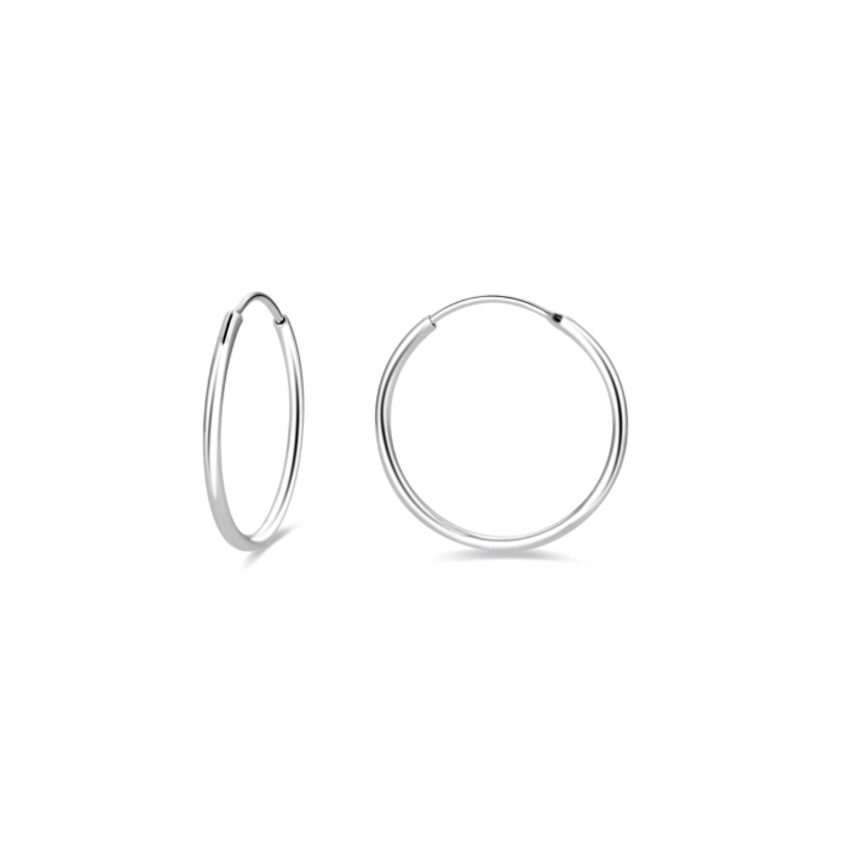 Boucles d'oreilles de 30mm de diamètre en argent sterling 925 finition rhodiée - Essential