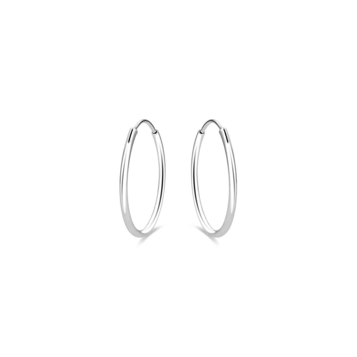Boucles d'oreilles de 30mm de diamètre en argent sterling 925 finition rhodiée - Essential