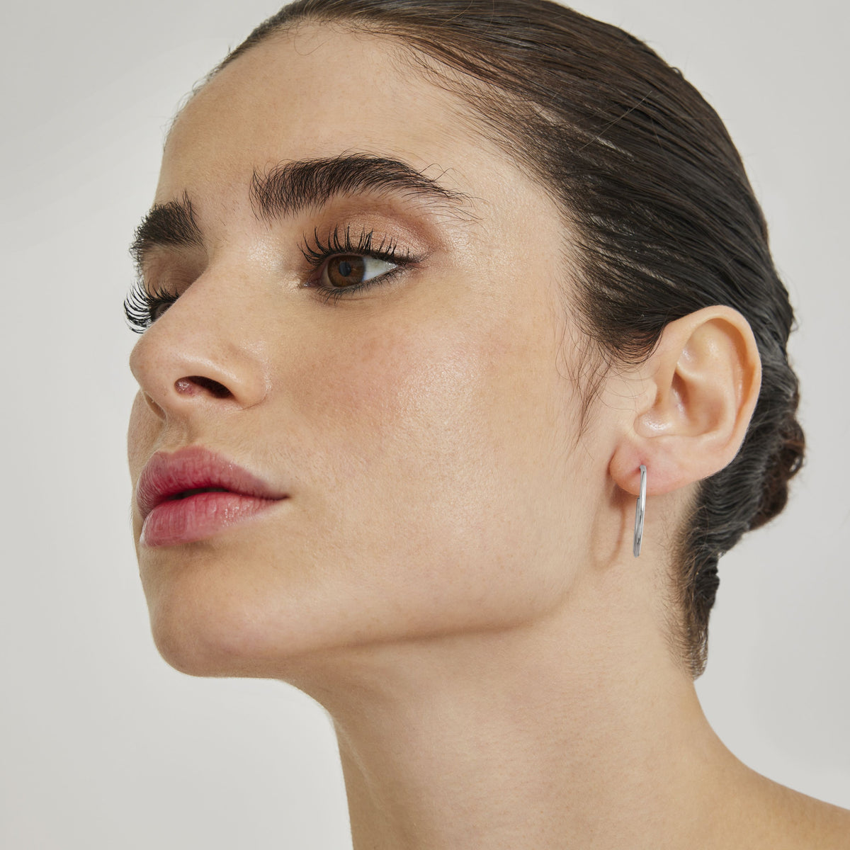Boucles d'oreilles de 30mm de diamètre en argent sterling 925 finition rhodiée - Essential