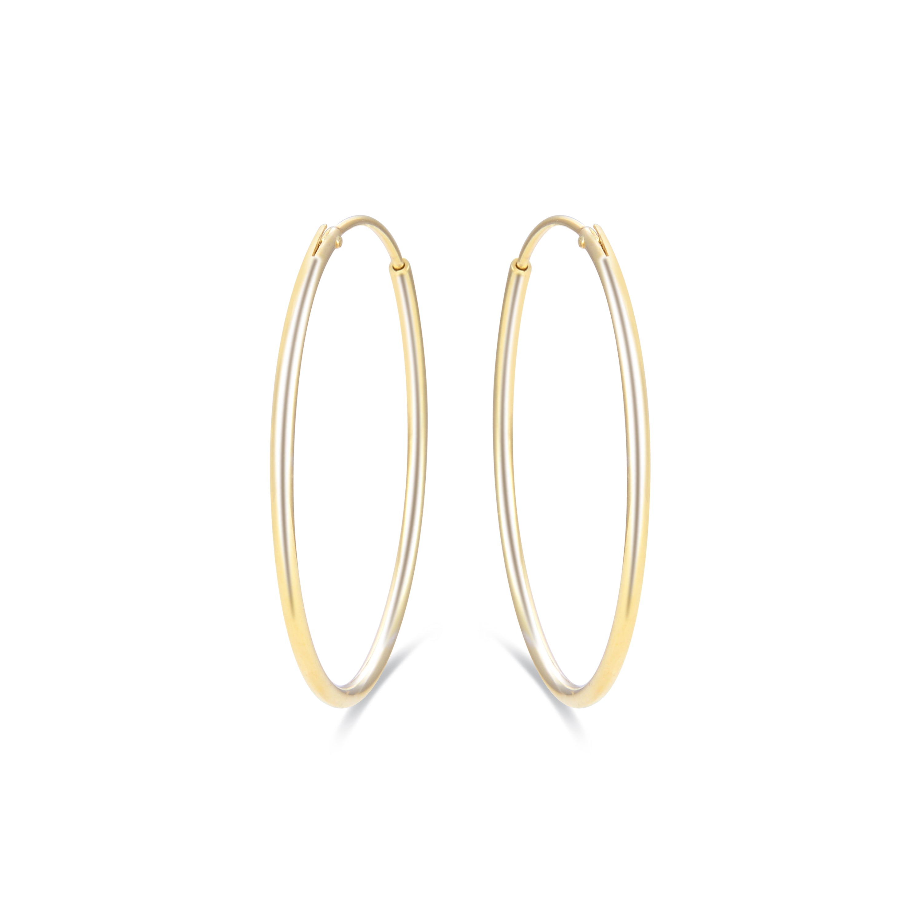 Brincos de 30mm em Prata de Lei 925 com acabamento em ouro amarelo de 18K - Essential