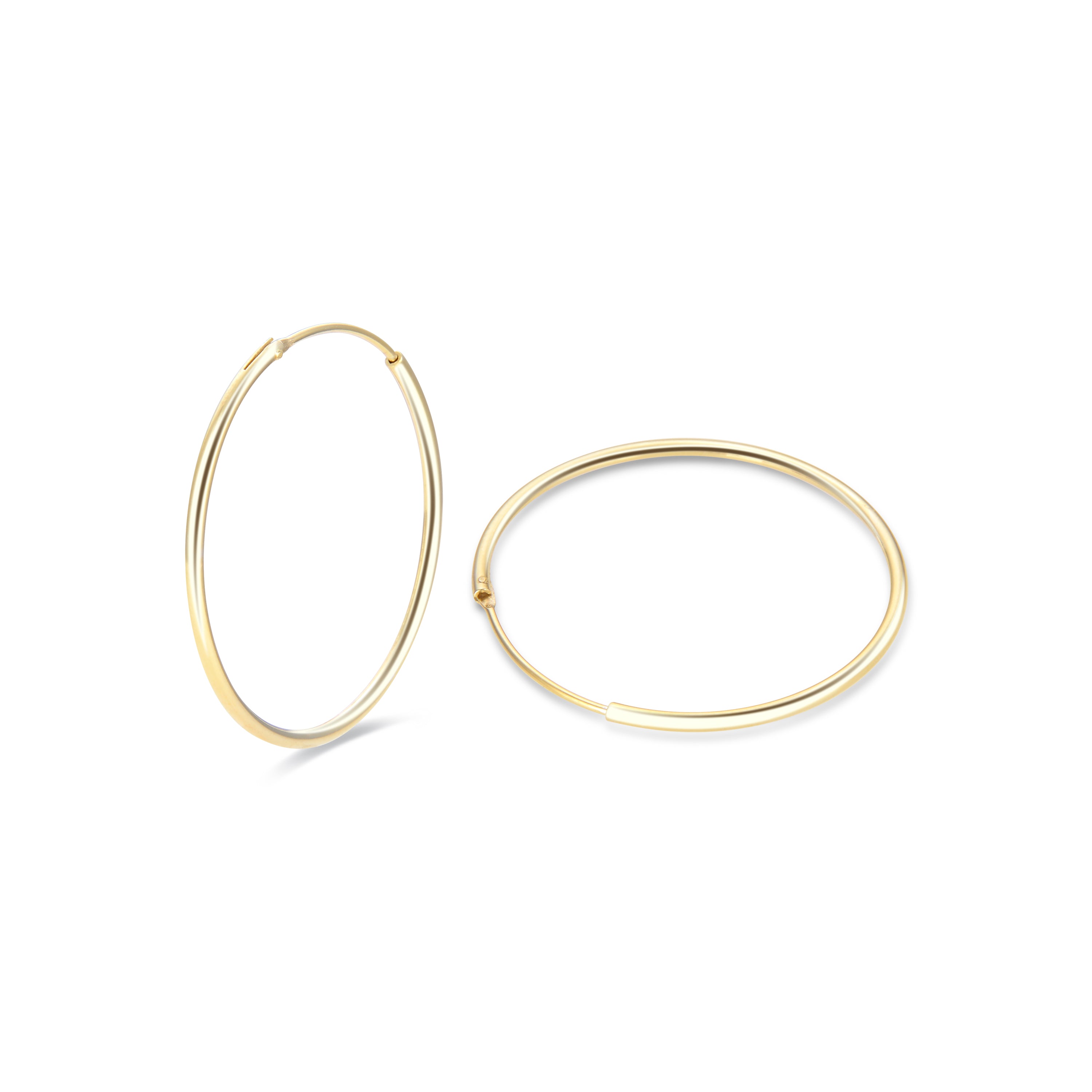 Brincos de 30mm em Prata de Lei 925 com acabamento em ouro amarelo de 18K - Essential