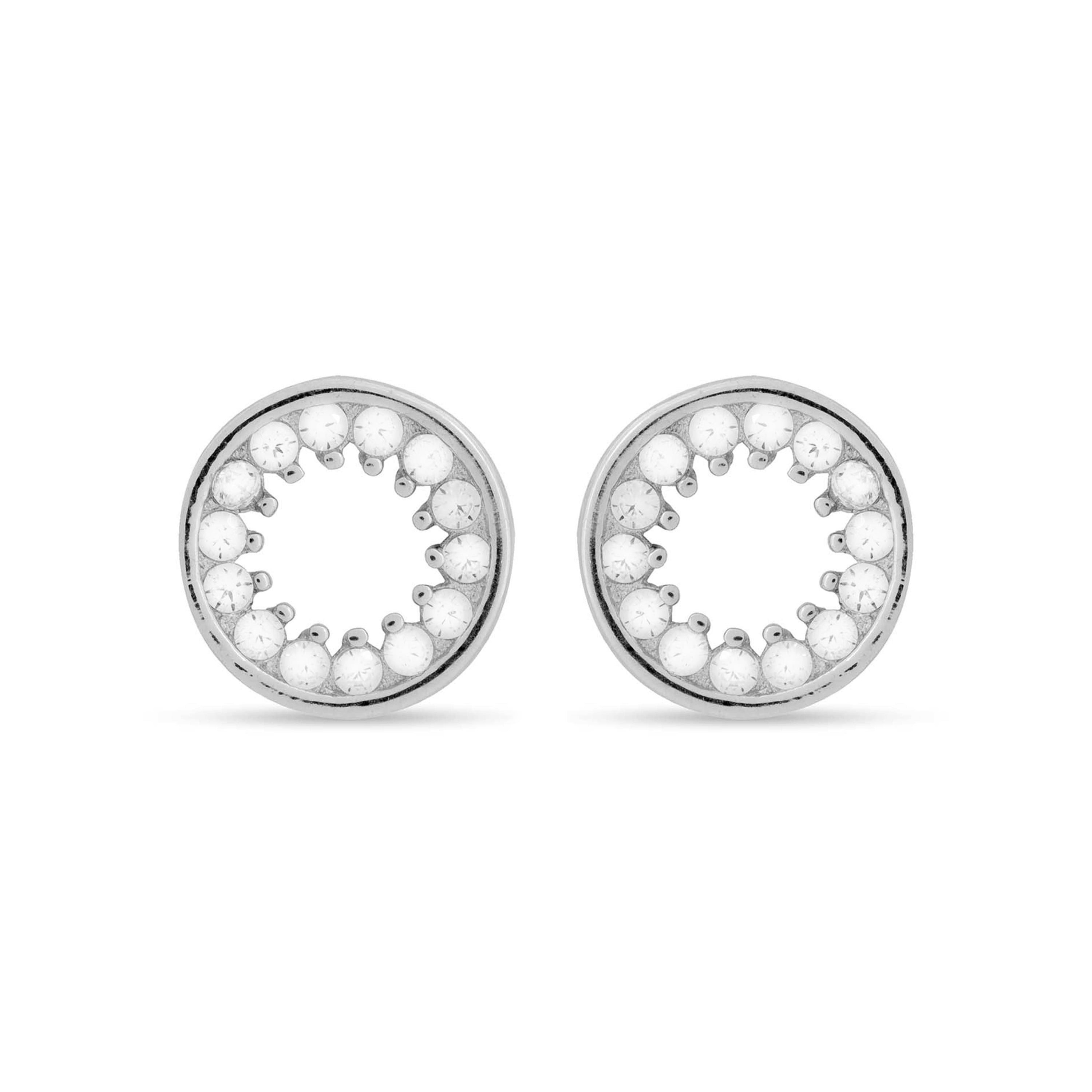 Pendientes de Plata de Ley 925 con Circonita Brillante acabados en rodio - Essential