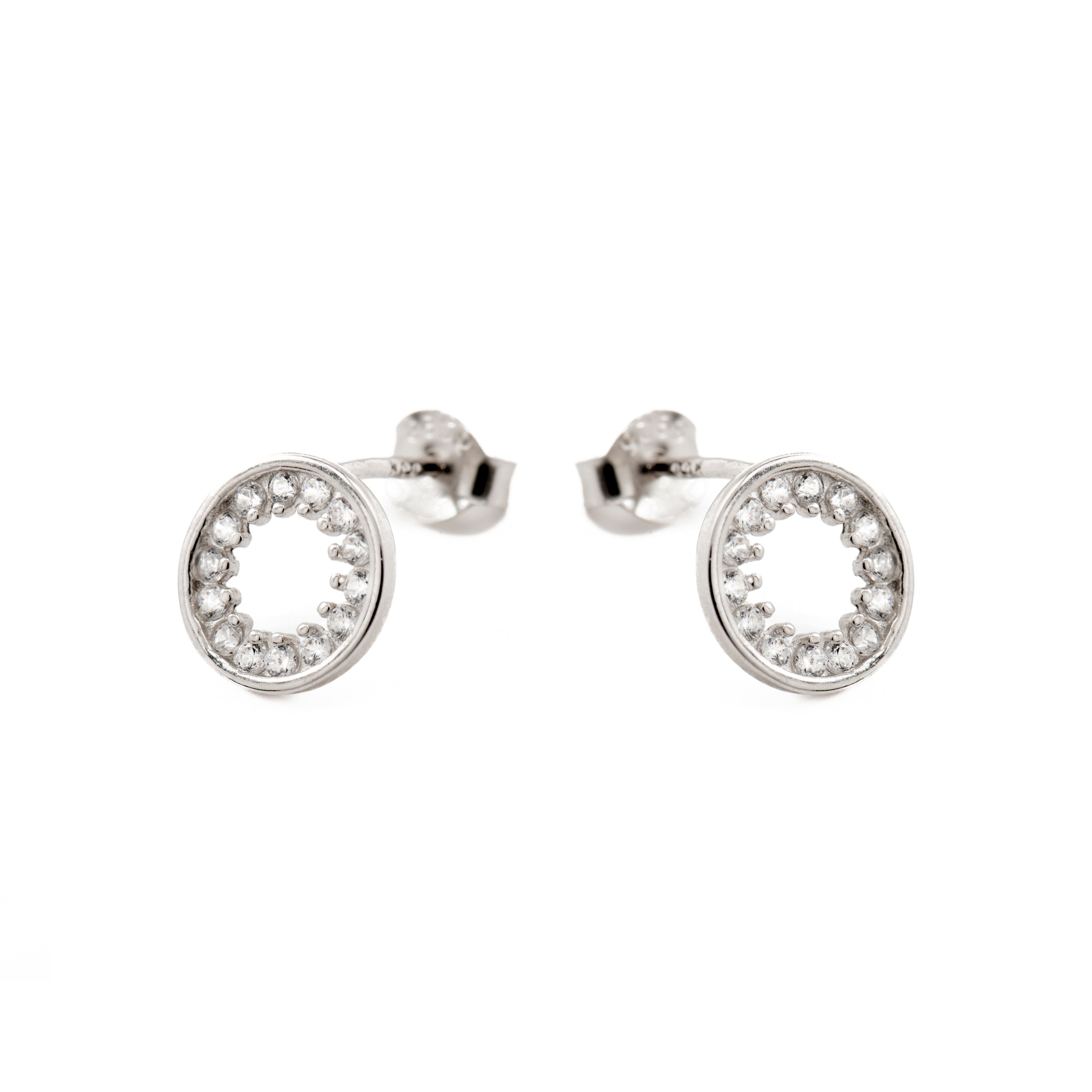 Orecchini in Argento Sterling 925 con Zirconia Cubica brillanti finiti in rodio - Essential