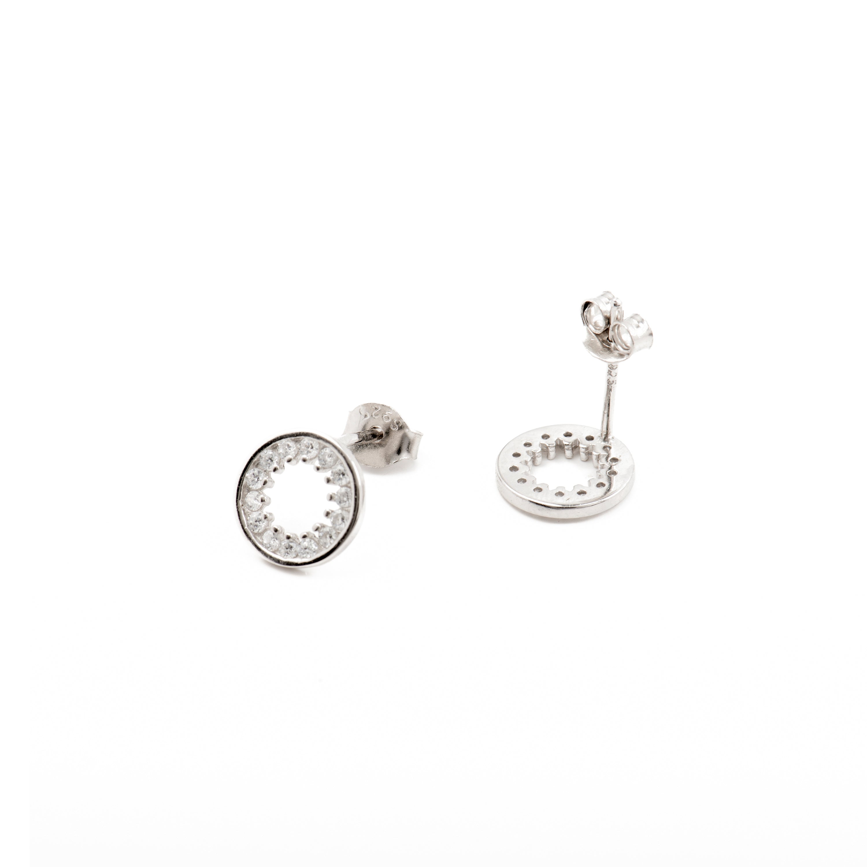 Orecchini in Argento Sterling 925 con Zirconia Cubica brillanti finiti in rodio - Essential
