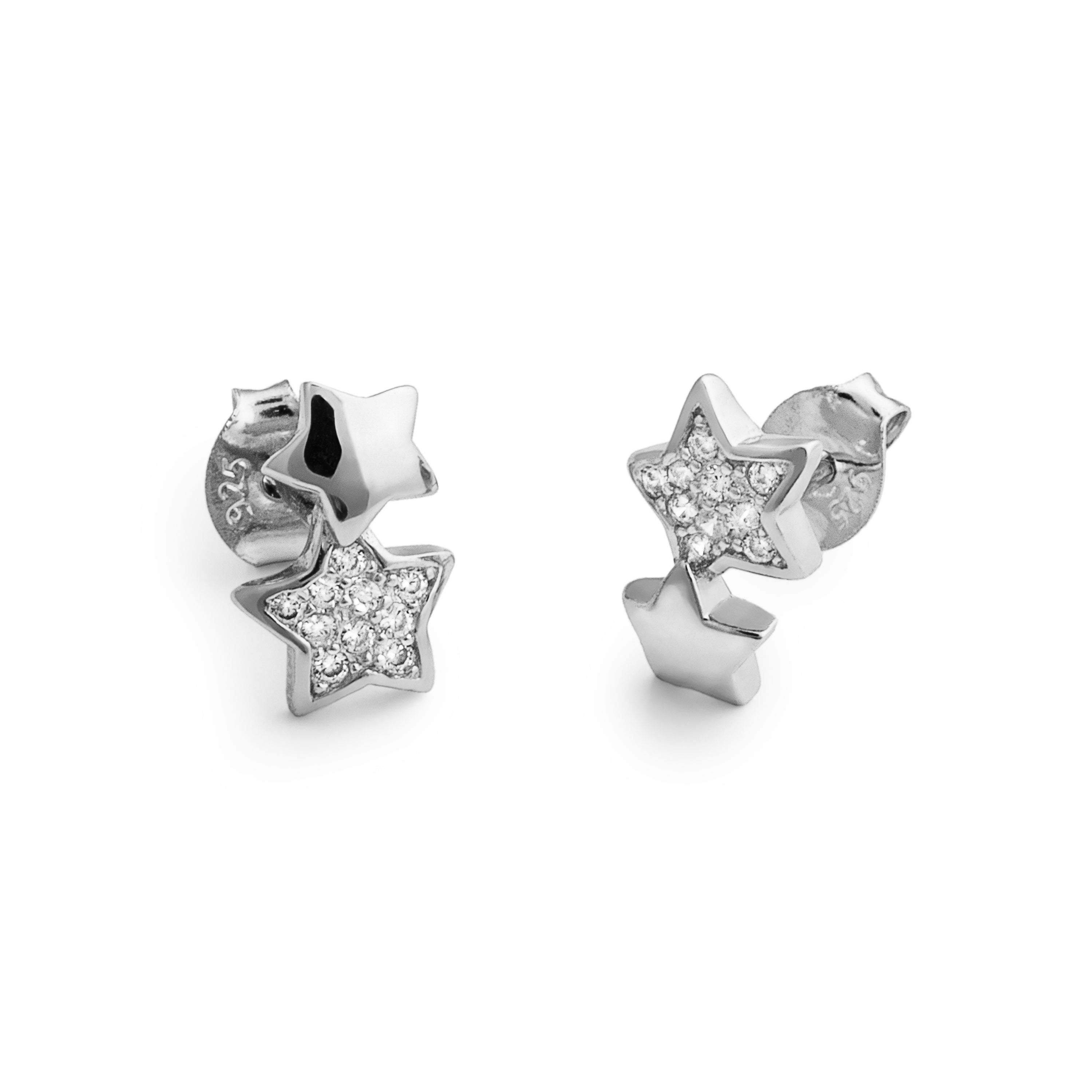 Orecchini in Argento Sterling 925 con Zirconia Brillante finiti in rodio - Lili